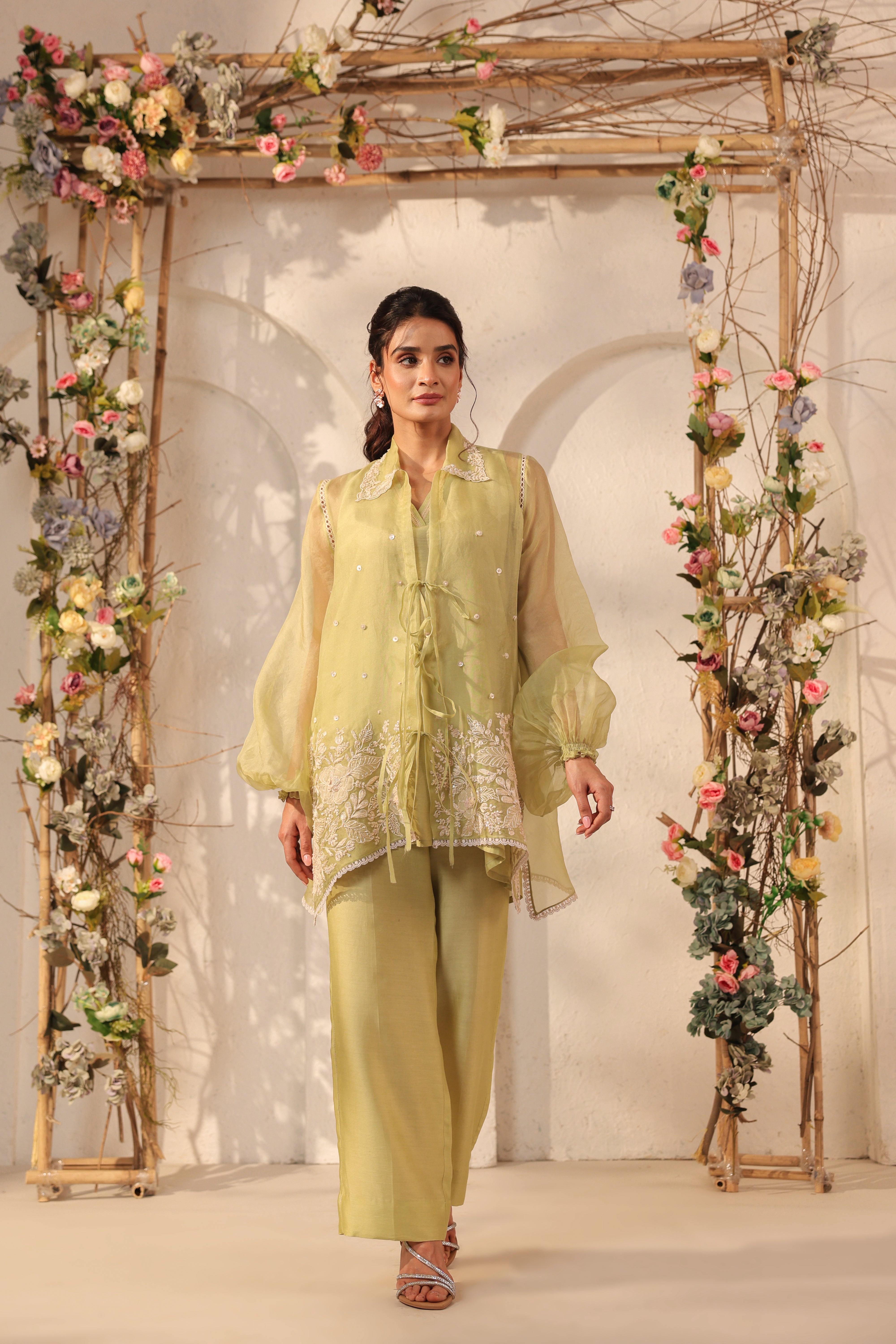 Vaayu Green Jacket Co-ord Set