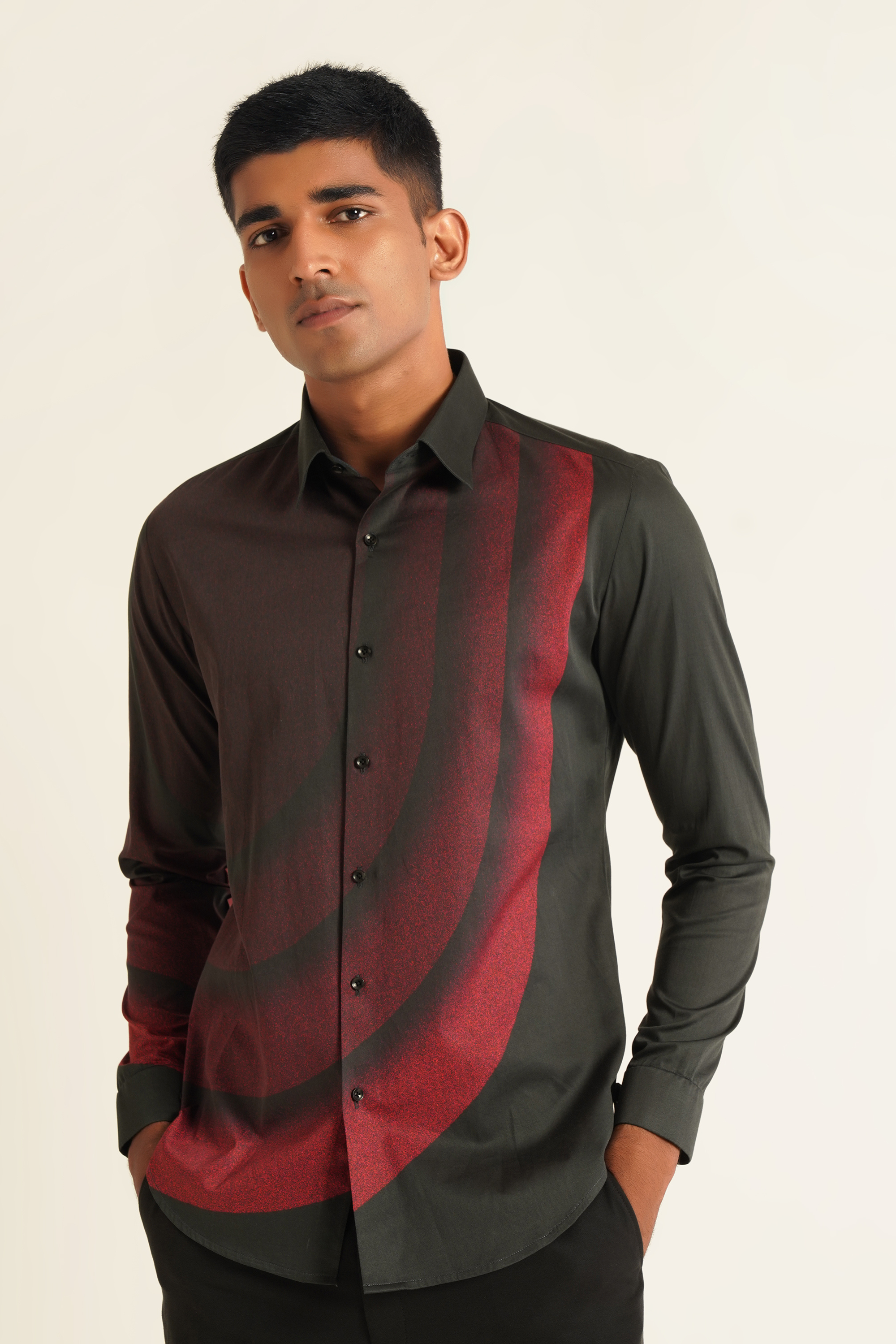 Curved Line Printed Shirt
