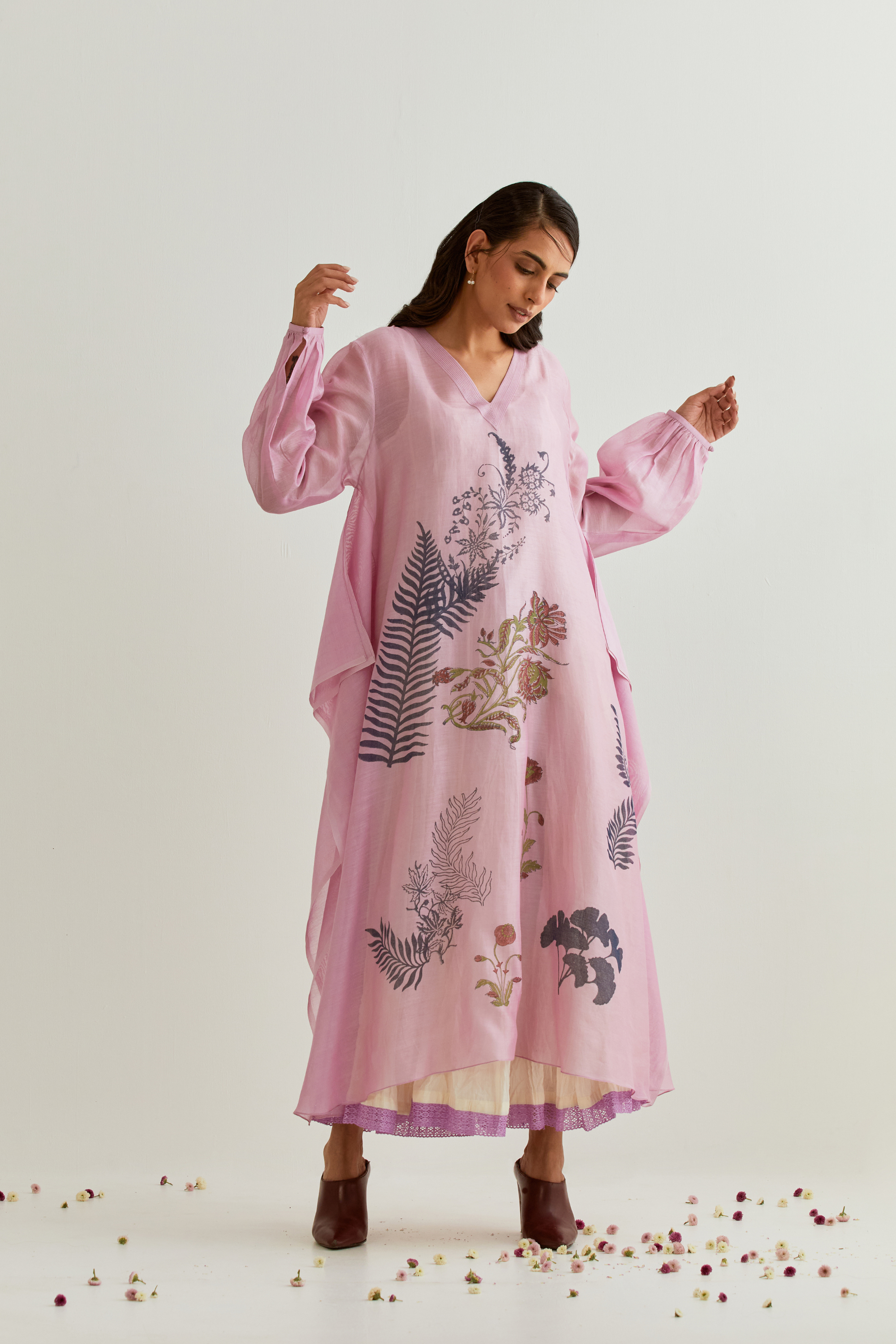 Chanderi Purple Dress