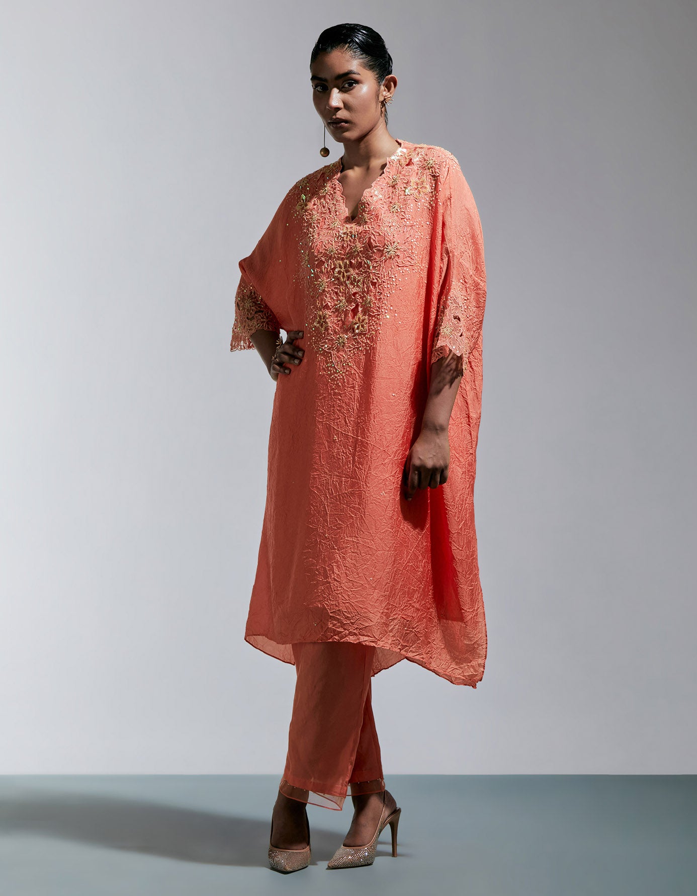 Vermillion Silk Kurta Set