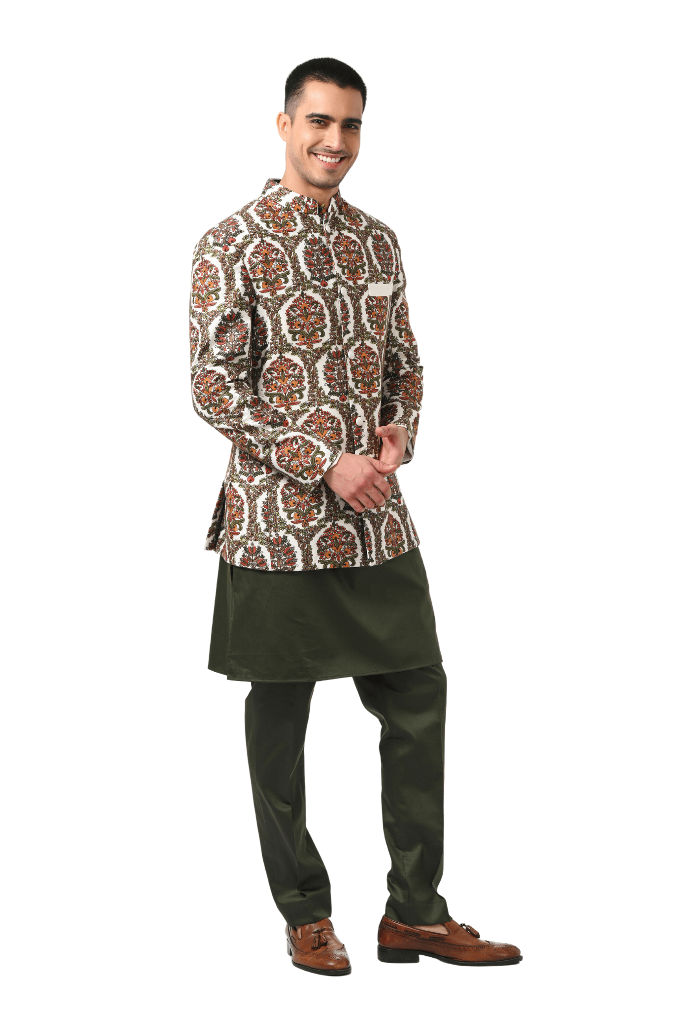 Floral Embroidered Men's Bandhgala