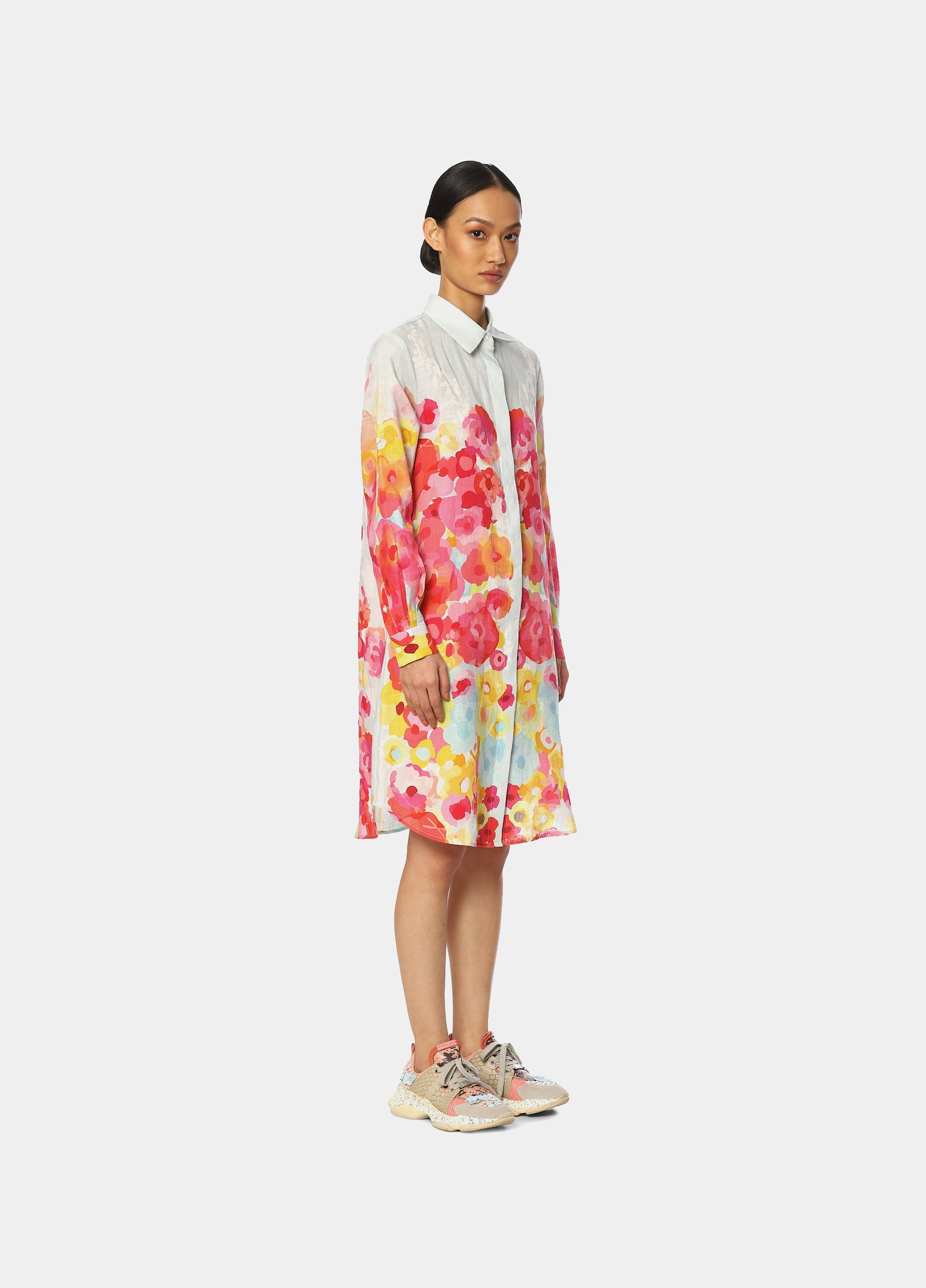 The Linen Watercolor Shirt Tunic Dress