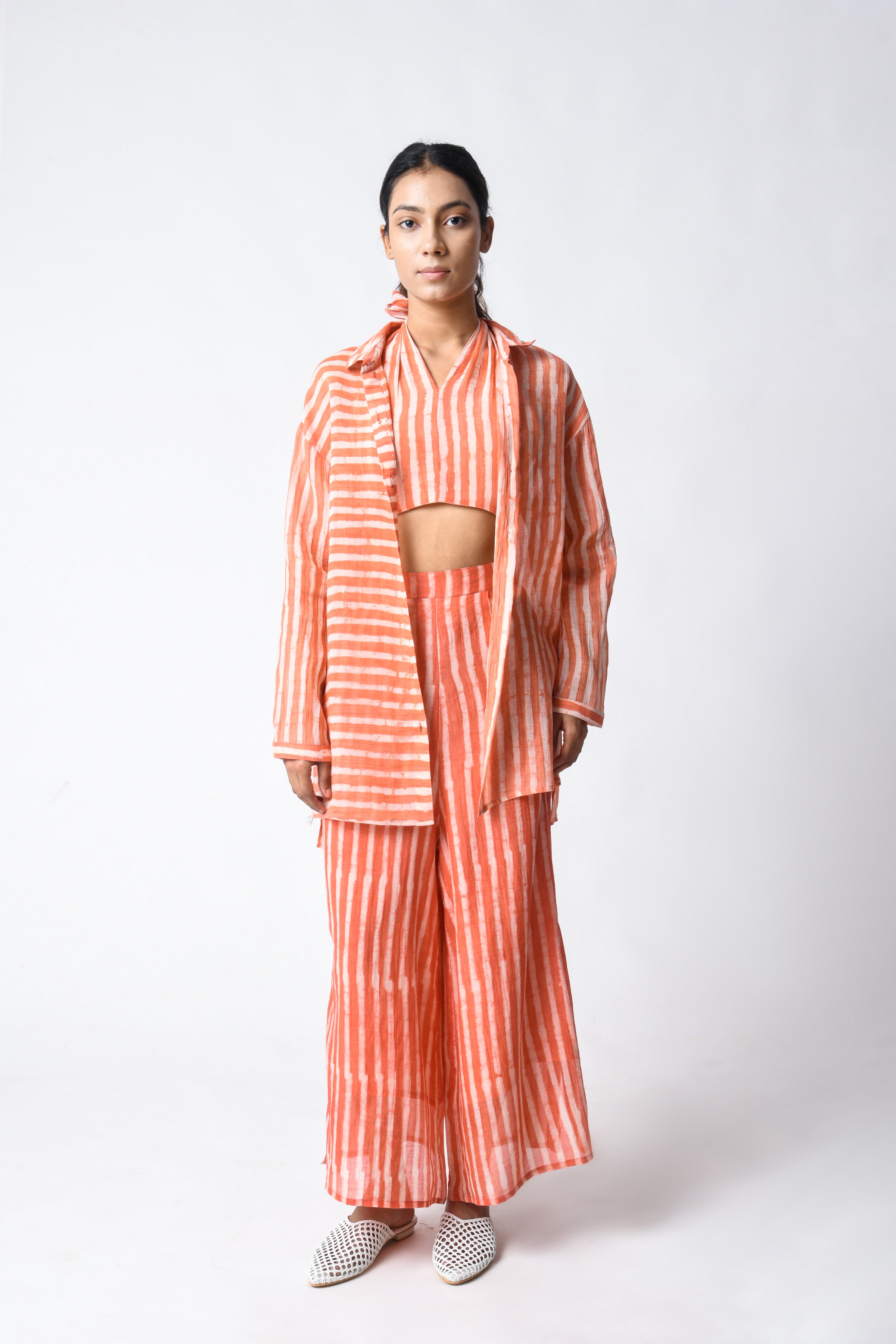 Coral Shirt Cord Set