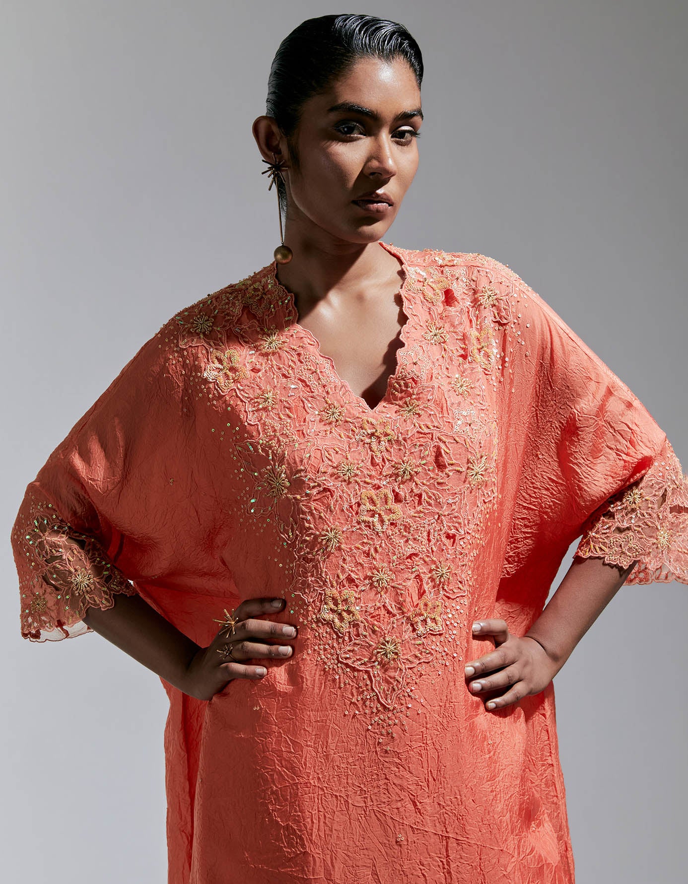 Vermillion Silk Kurta Set