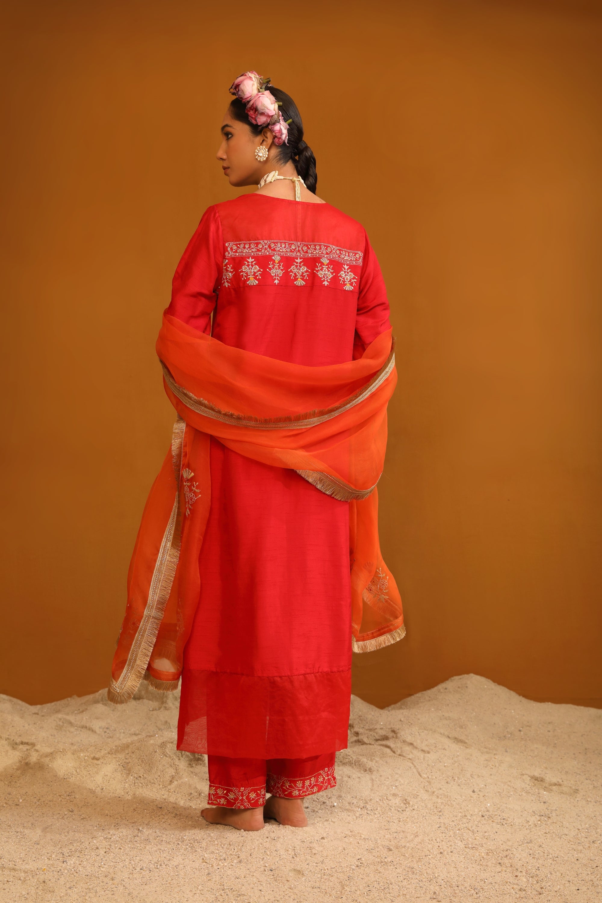 Zeenat Kurta Set - Deep Red