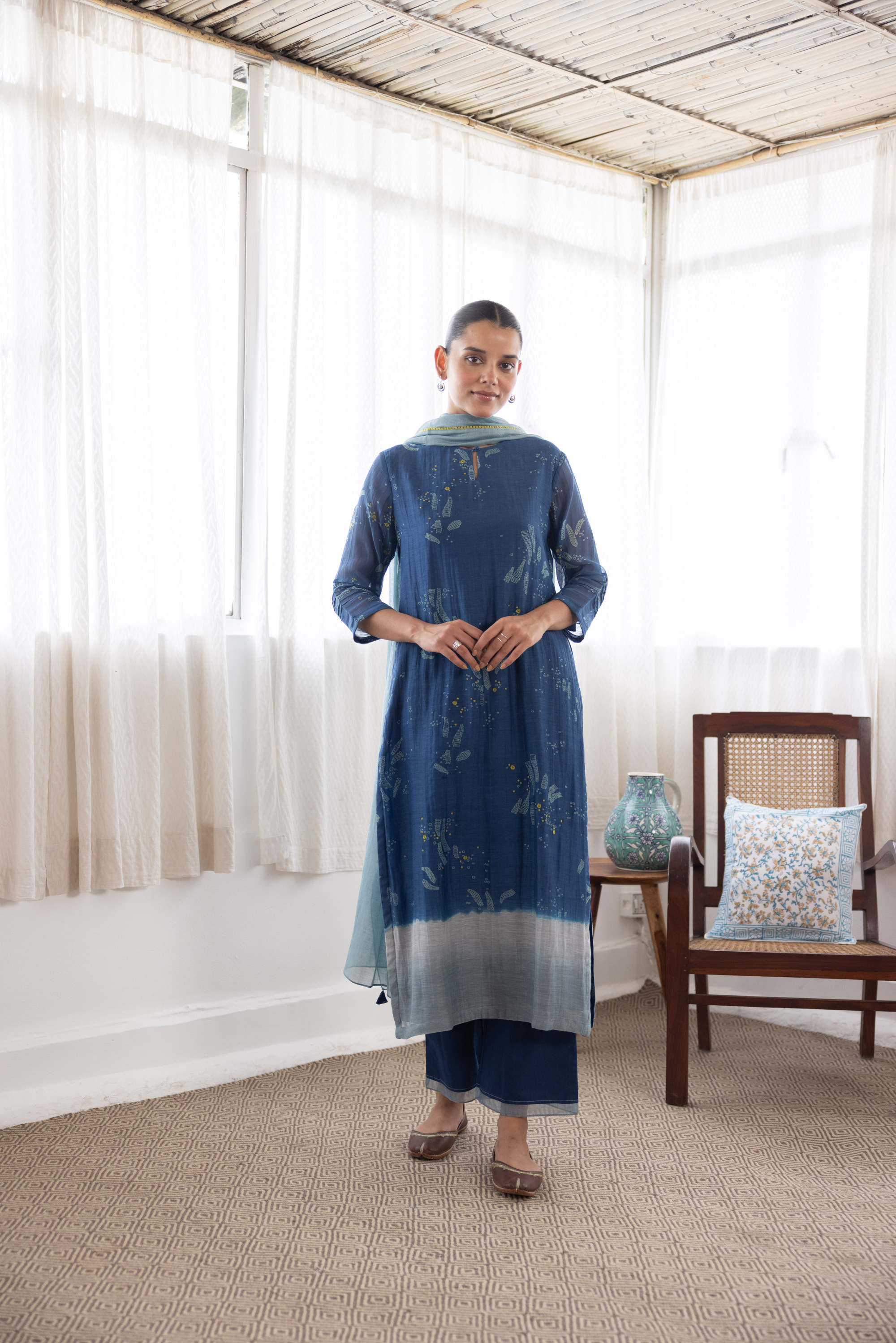 Ink Ombre Printed Kurta Set