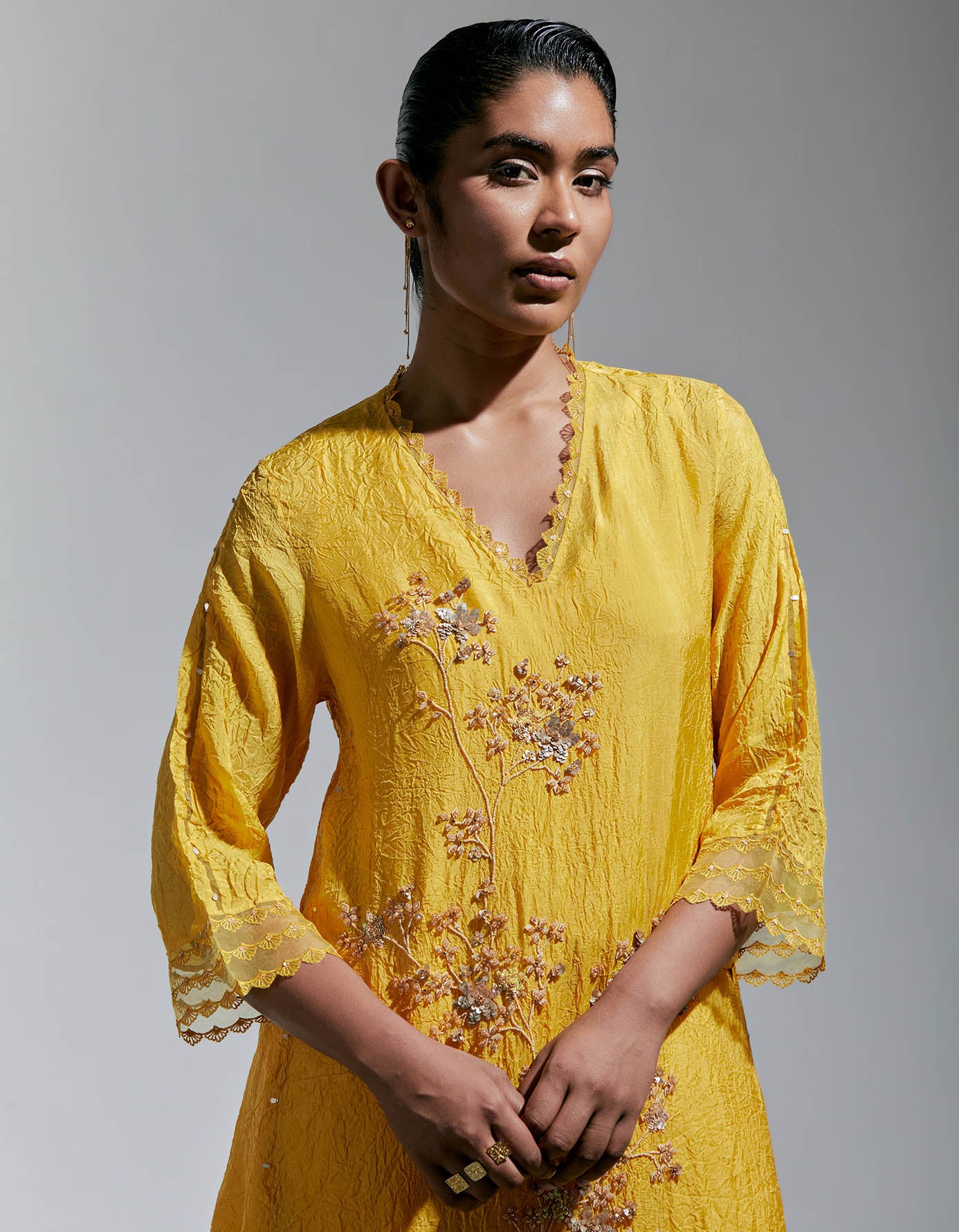 Amber Crushed Kurta Set