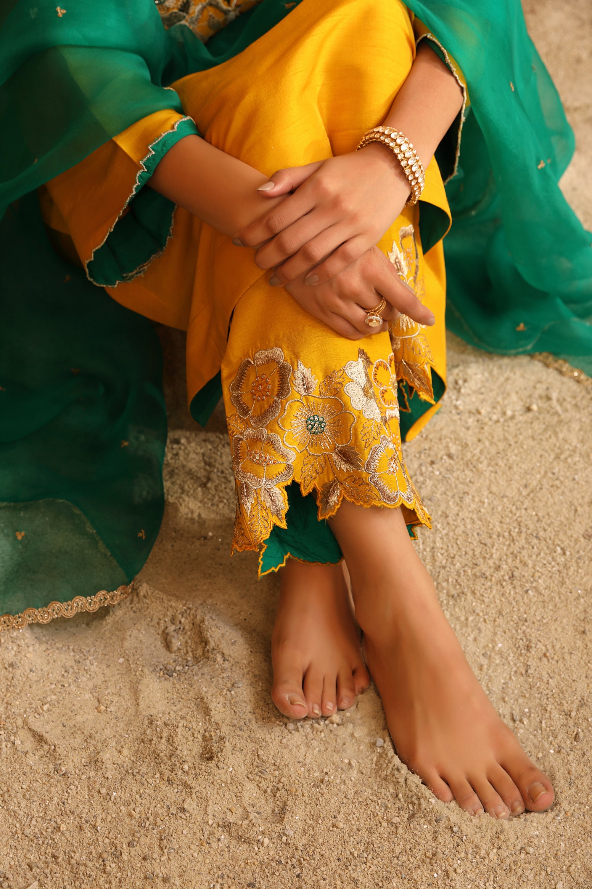 Naaz Kurta Set - Mustard Yellow