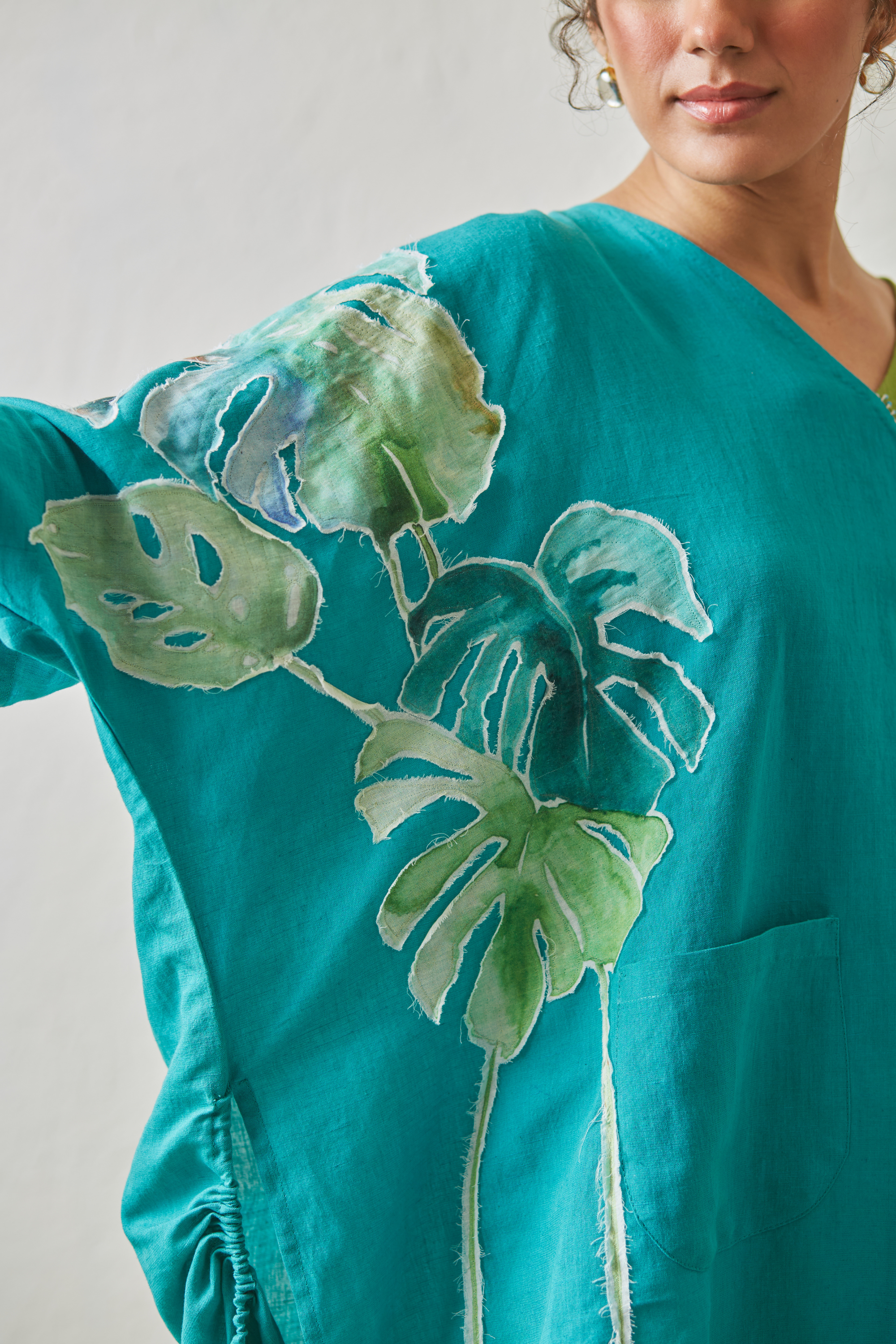 Dual Shaded Printed Linen Top