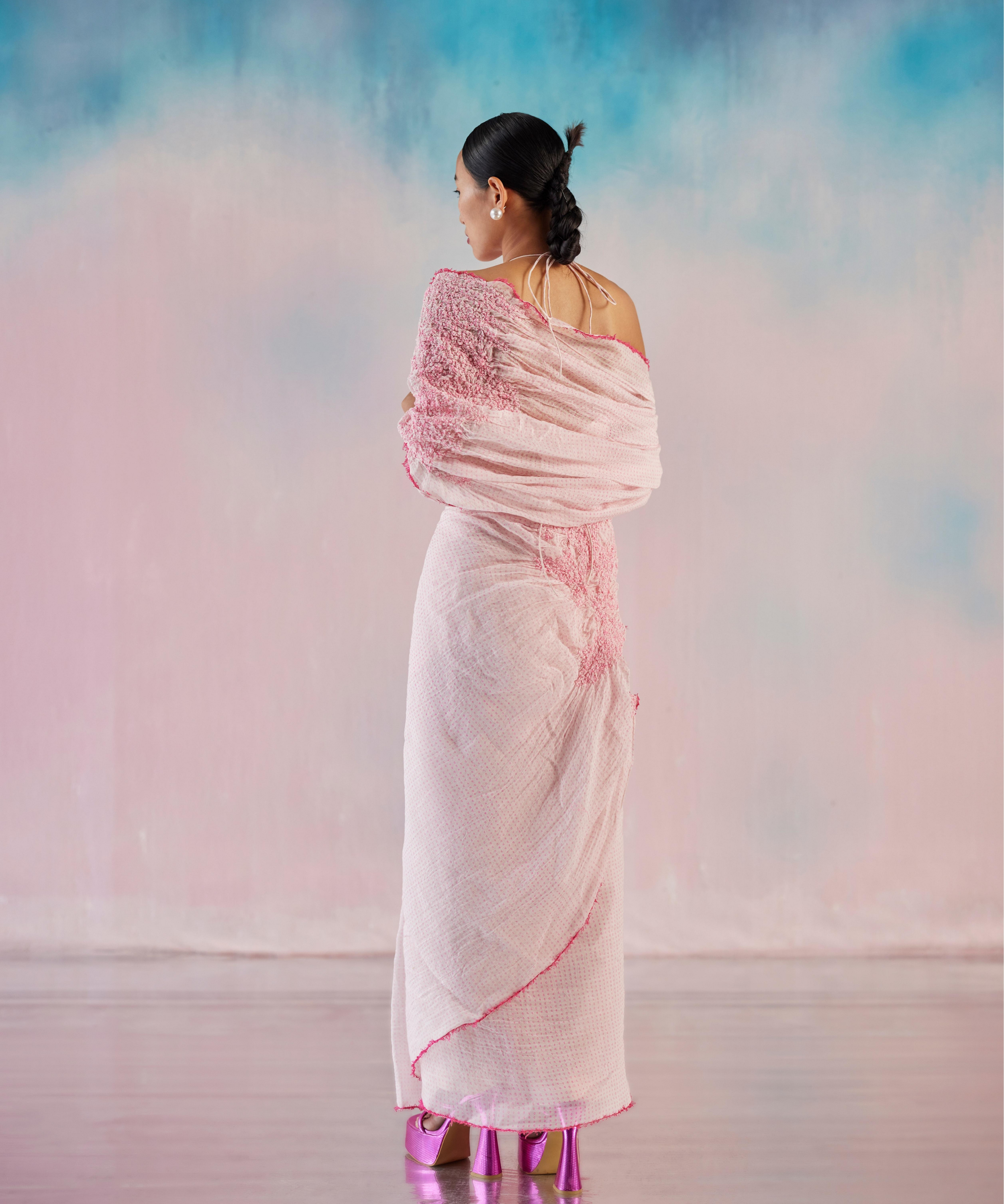 Latest Paithani Saree Pink and White with Muniya Border