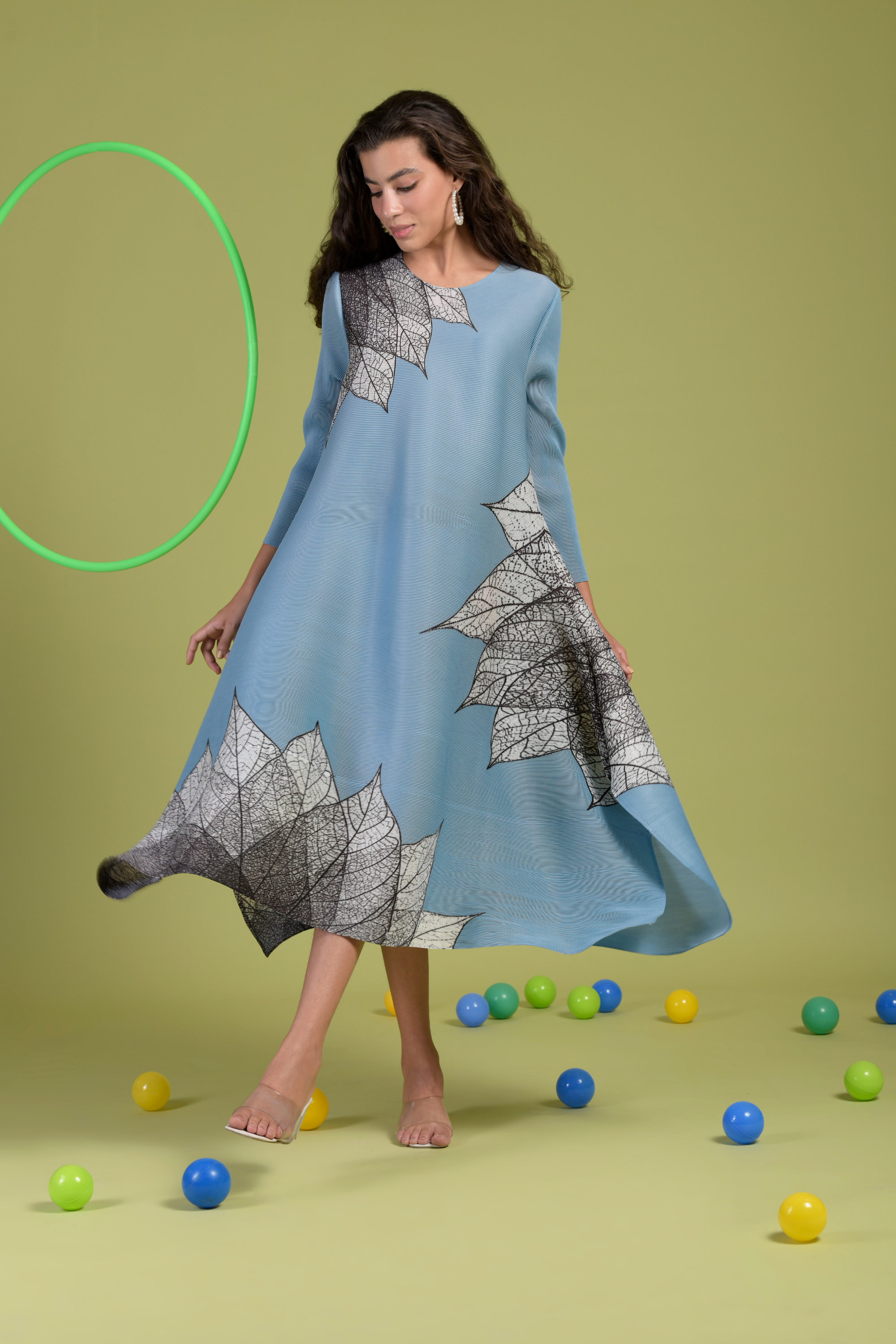 Alissa  Abstract Geomectrical Dress - Blue