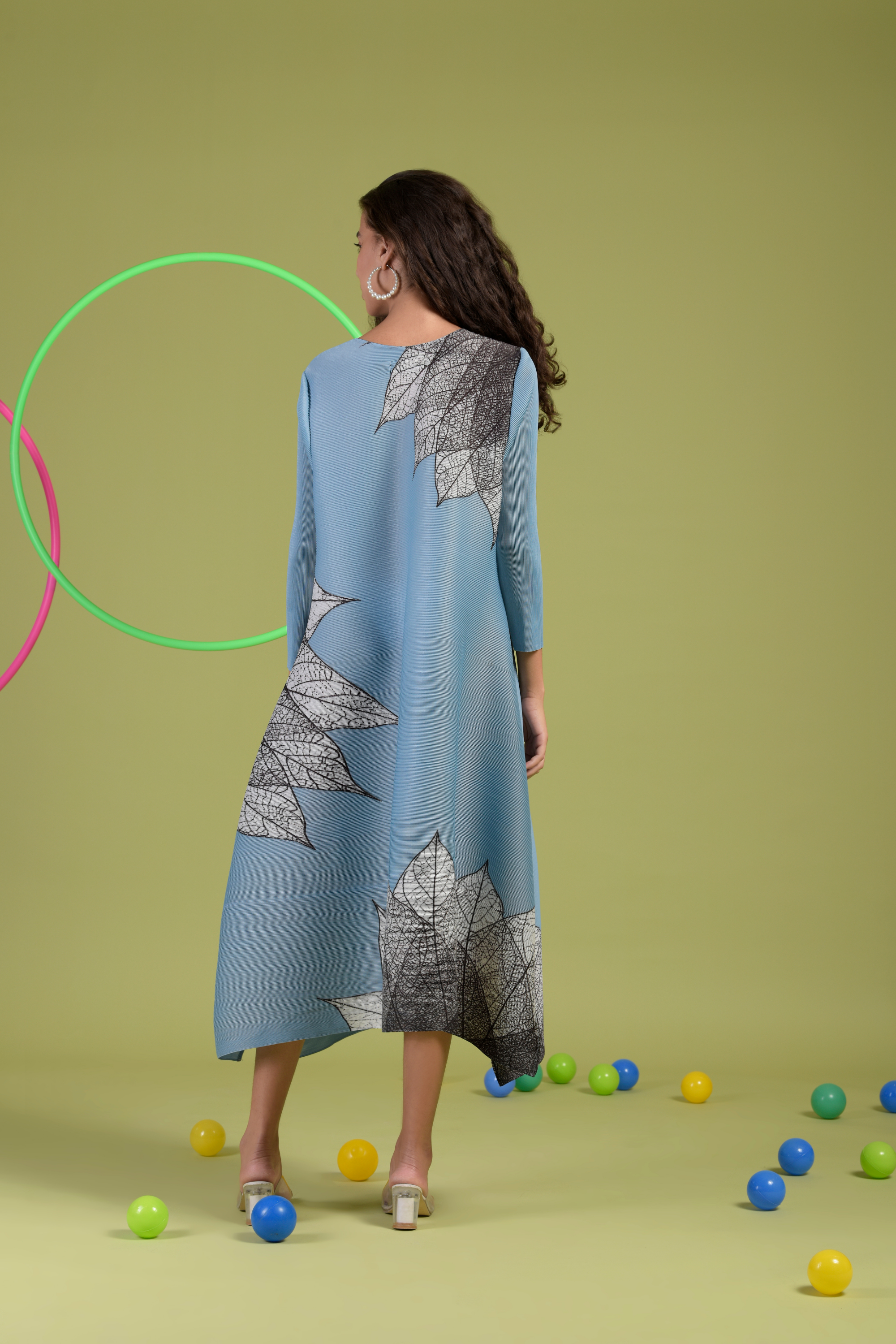 Alissa  Abstract Geomectrical Dress - Blue