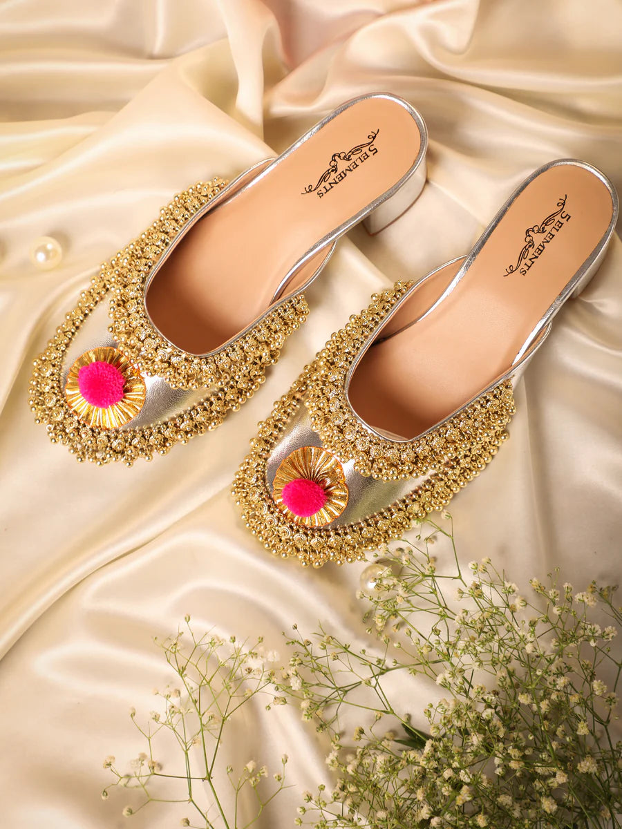 Gold Ghungroo Crown Heel