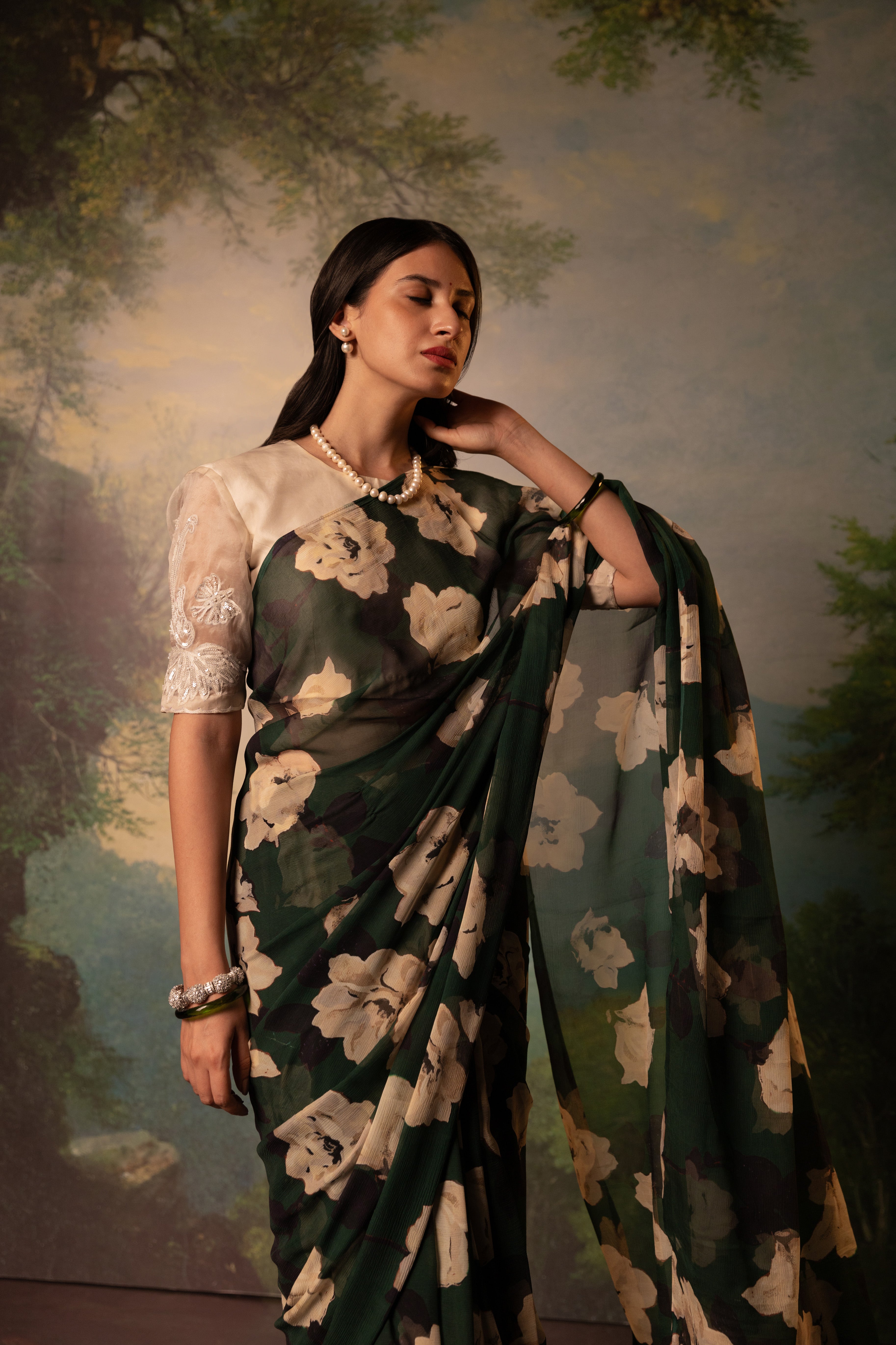 Gauravi Printed French Chiffon Saree