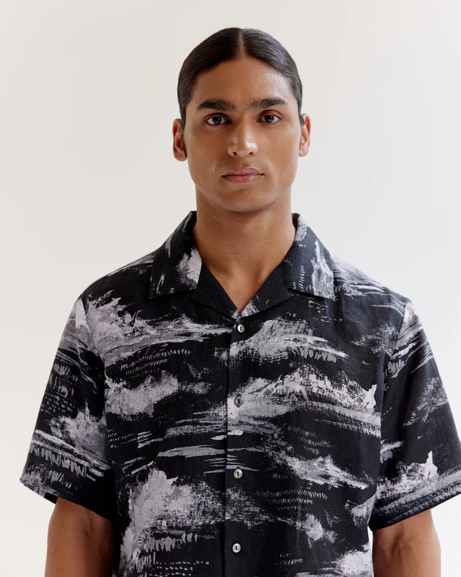 Arid Brush Stroke Linen Shirt