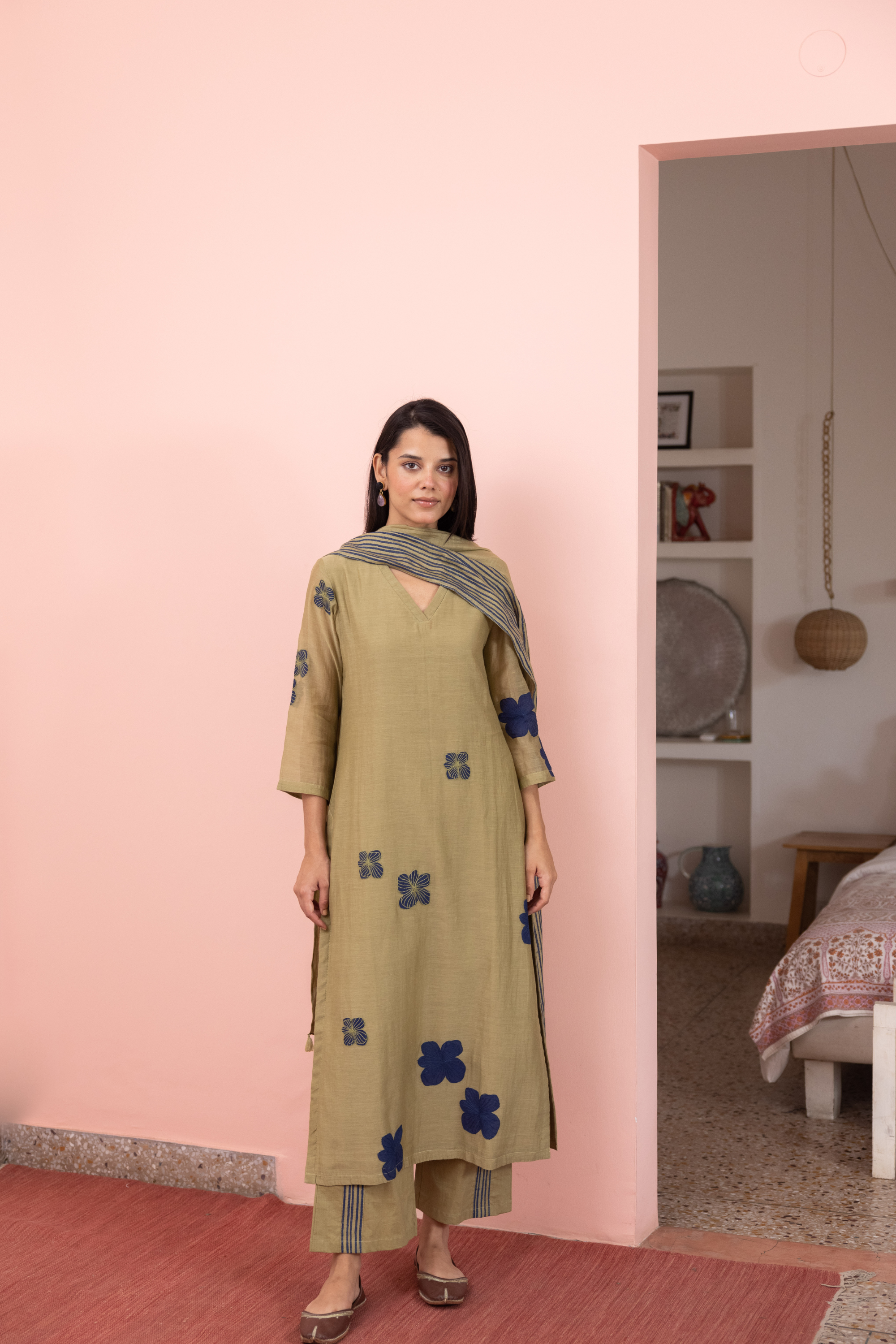 Fern Applique Kurta Set