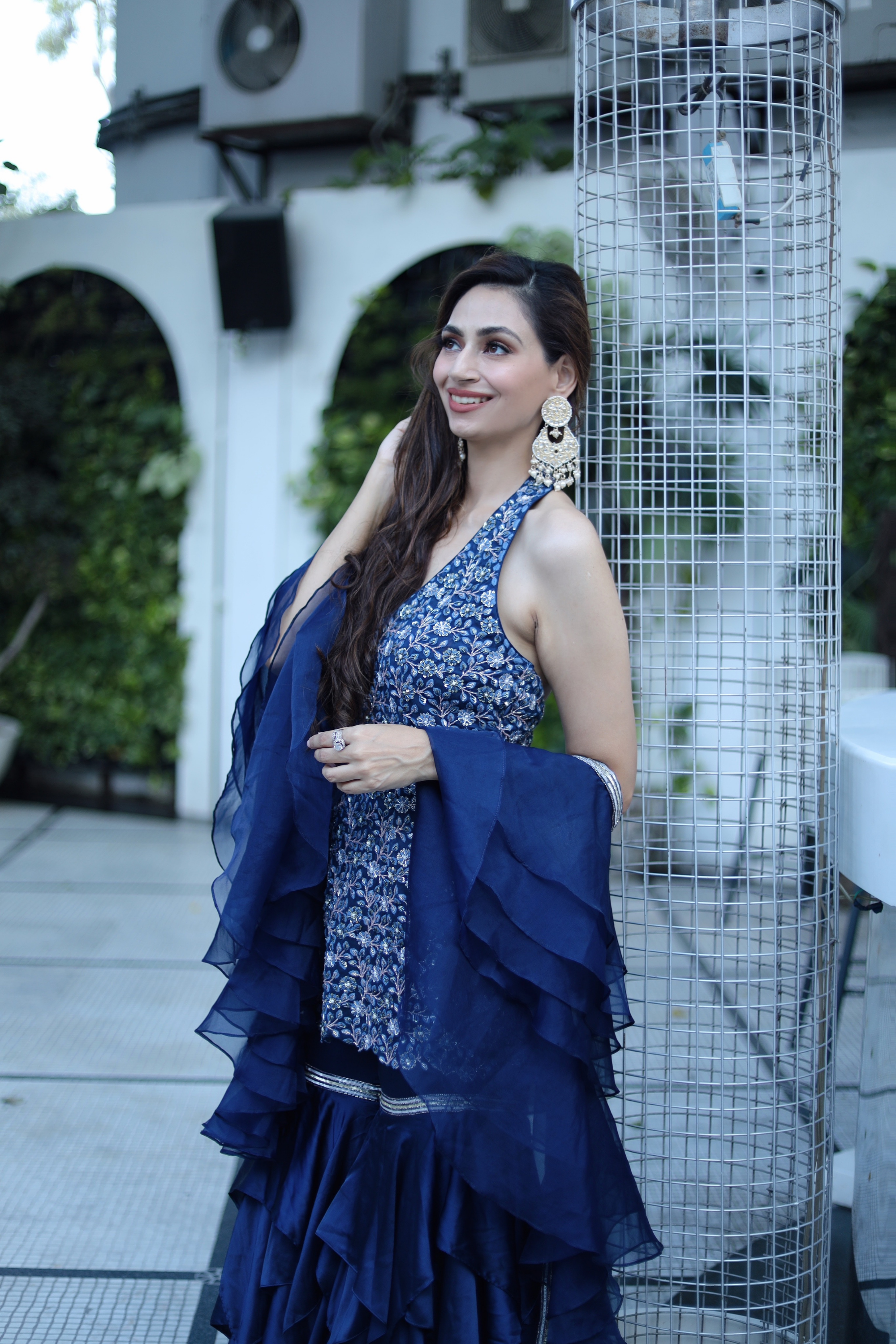 Tahira- Halter Style Kurta with Layered Sharara Pants