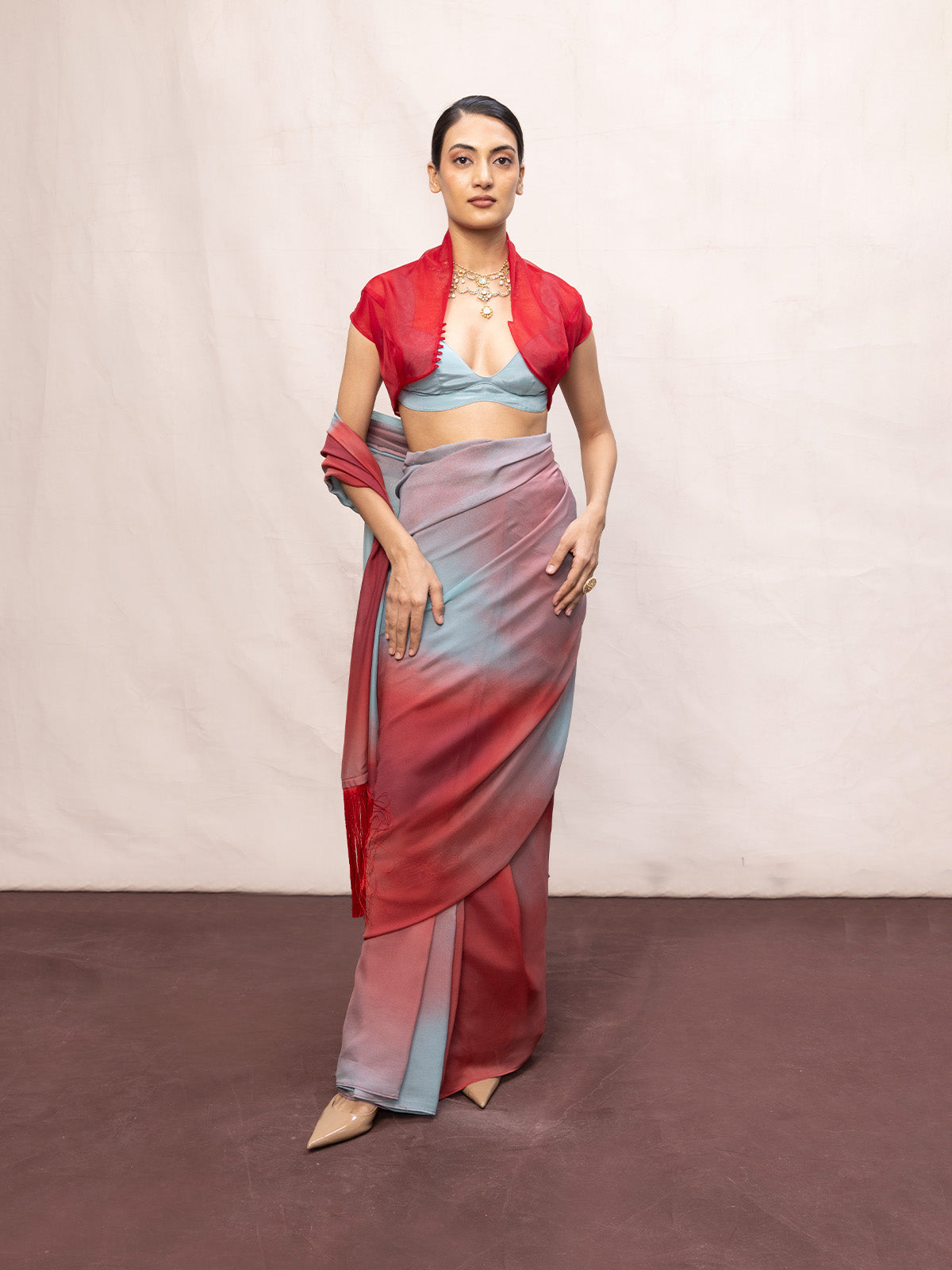 Multicolour Chiffon Digital Print Saree