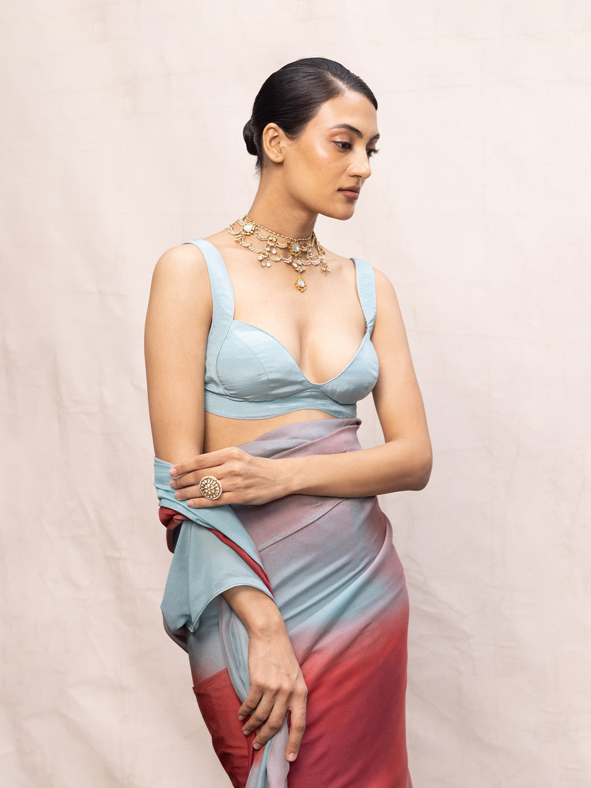 Multicolour Chiffon Digital Print Saree