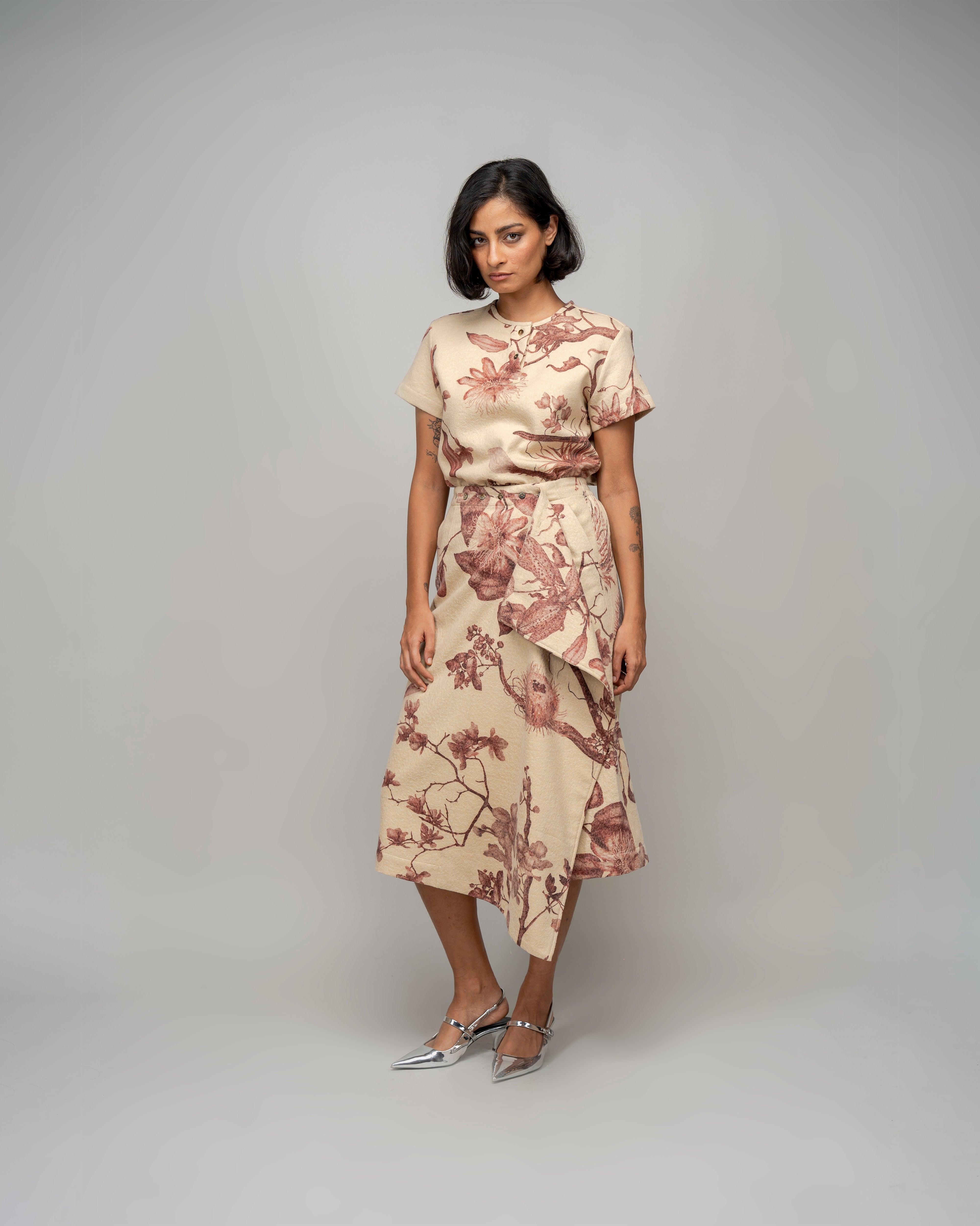 Garden wrap hotsell midi skirt