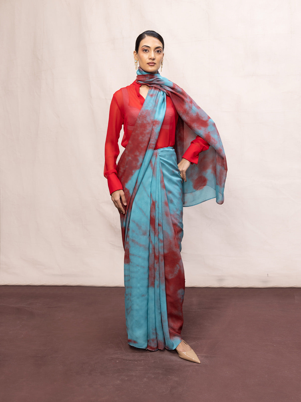 Multicolour Chiffon Digital Print Saree