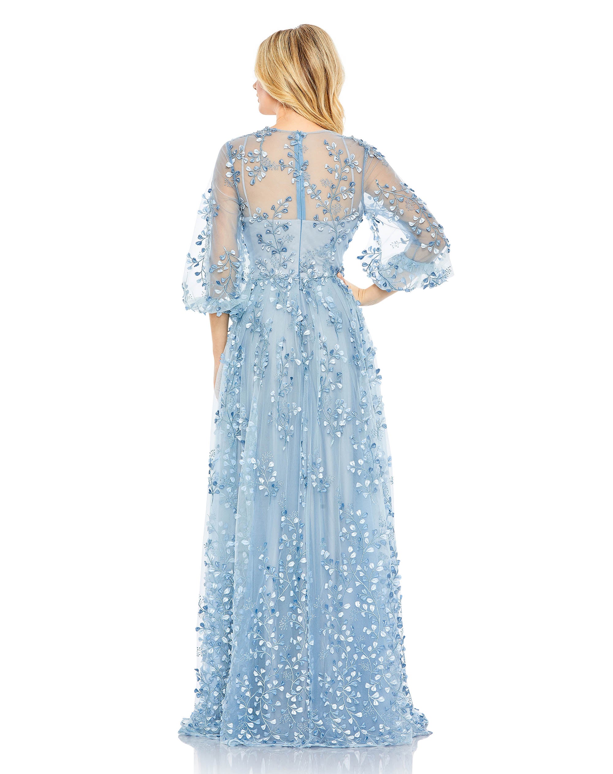 Ice Blue Flared Gown