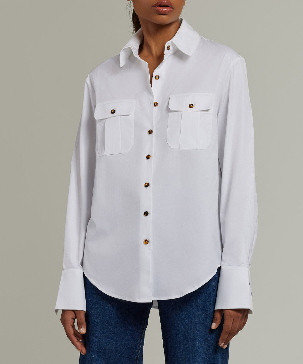 Egyptian Cotton Oversized Long-Sleeved Shirt