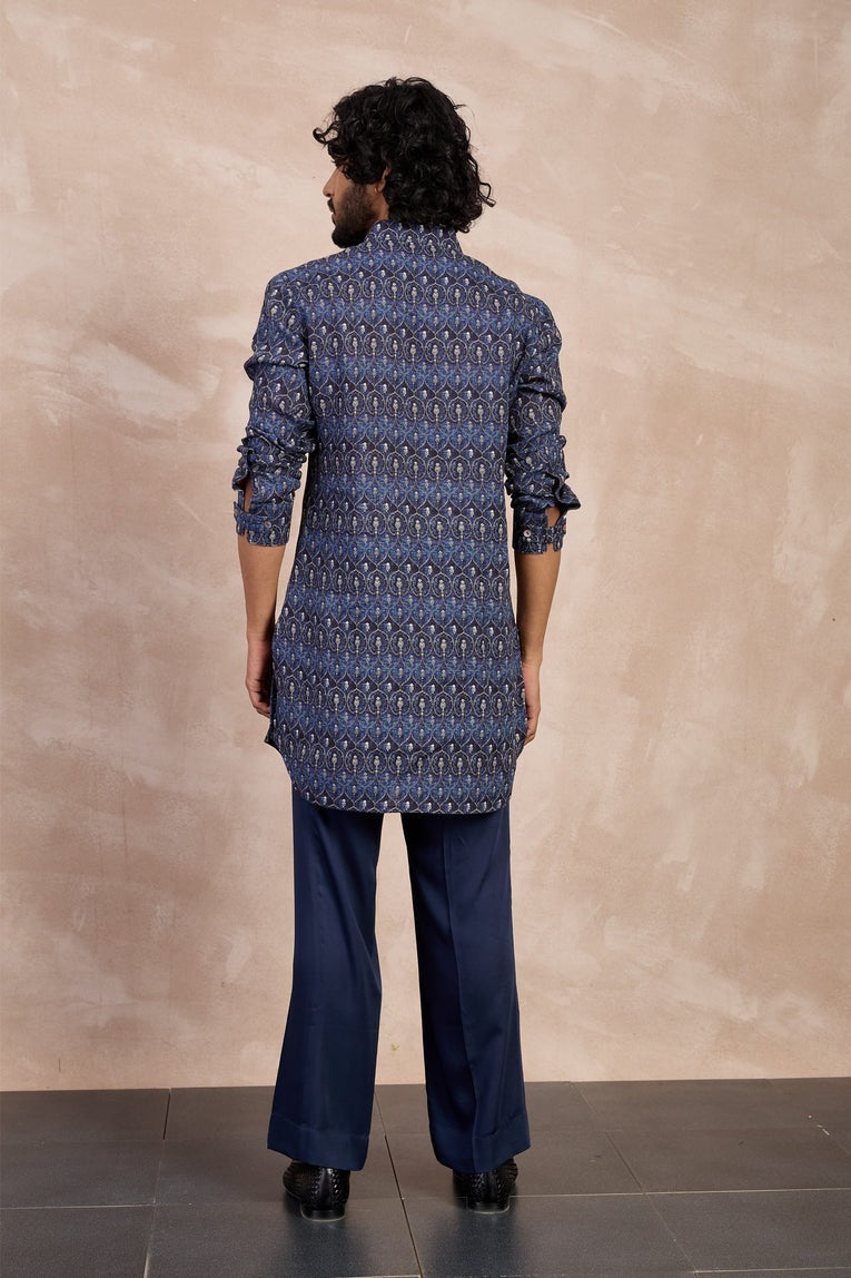 Navy Chintz Kurta Set