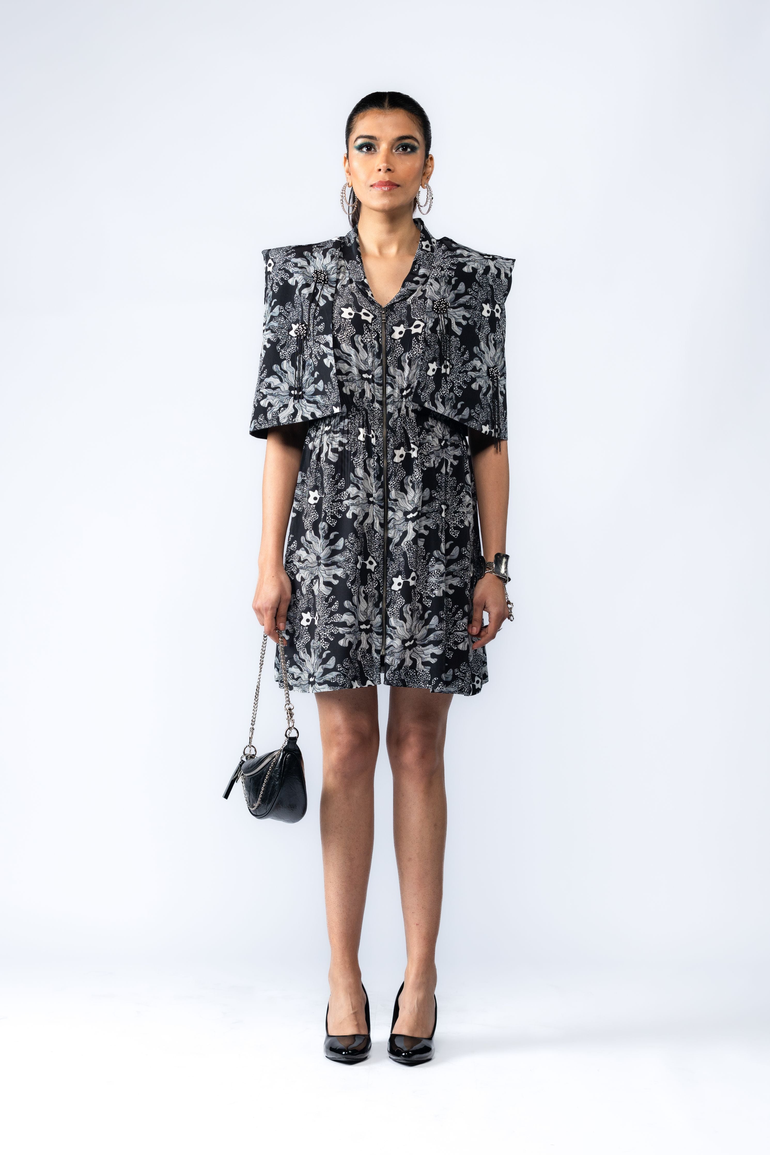 Hand Embroidered Cape Dress