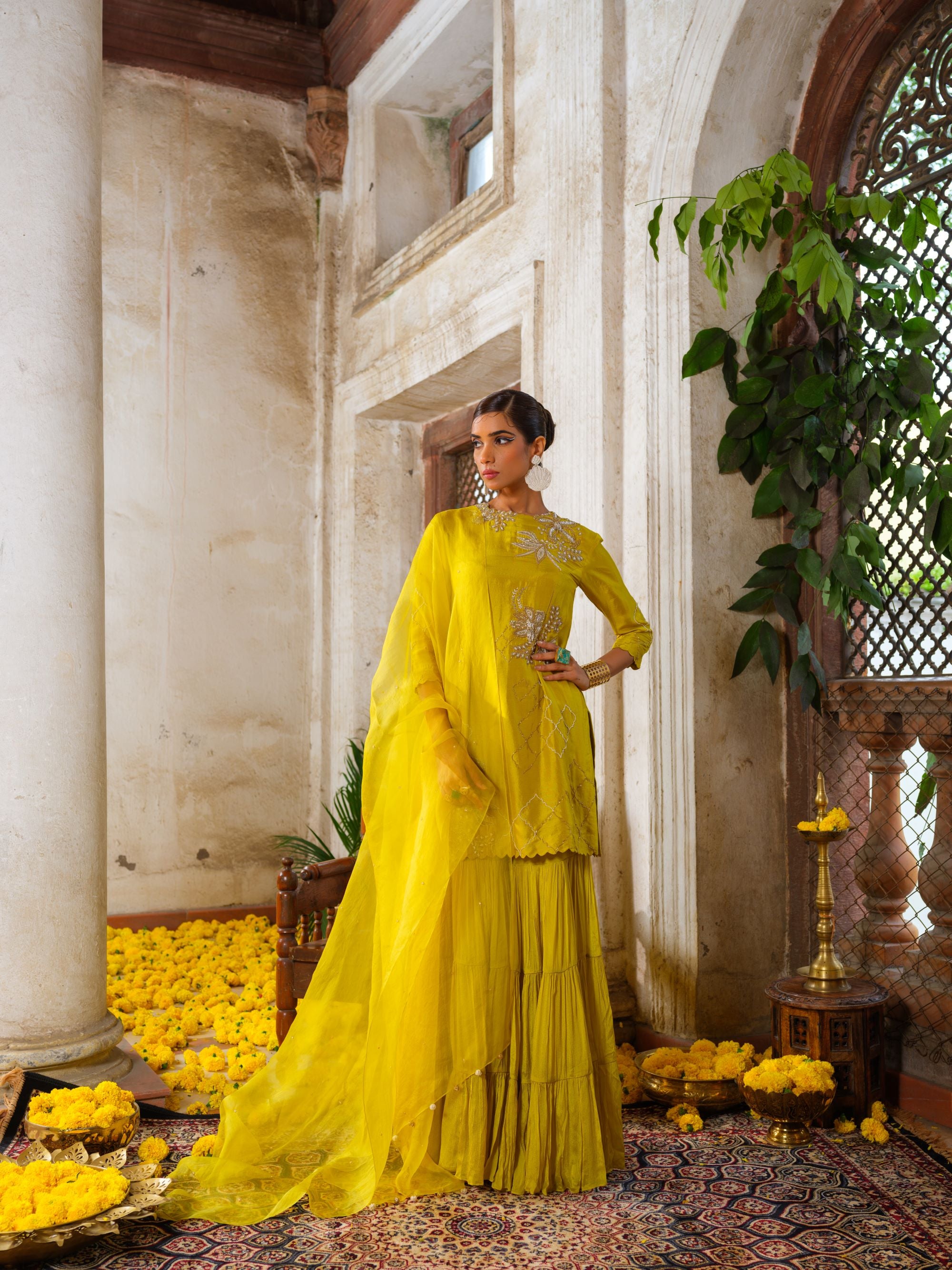 Lemon Twist  Sharara Set