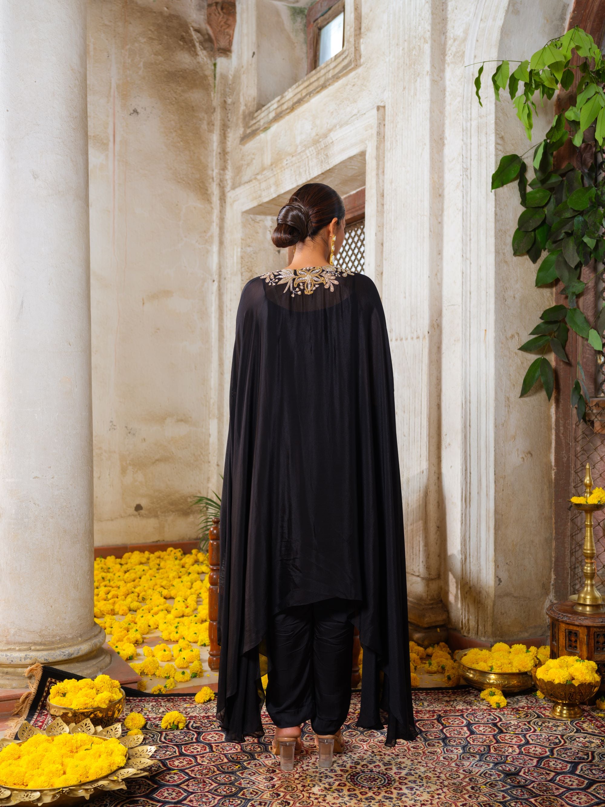 Black Kaftan Tunic Set