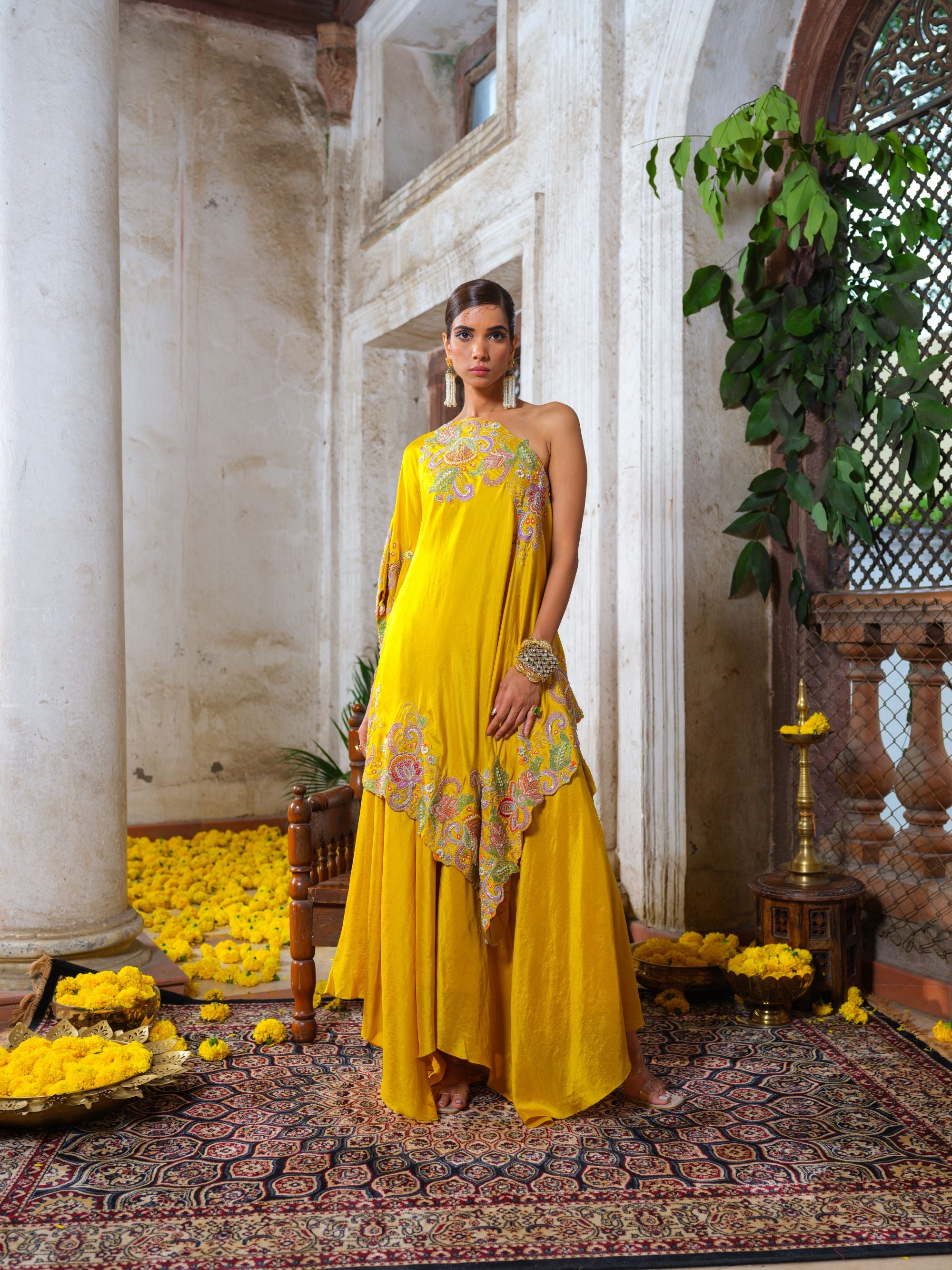 Mustard Kaftan Set