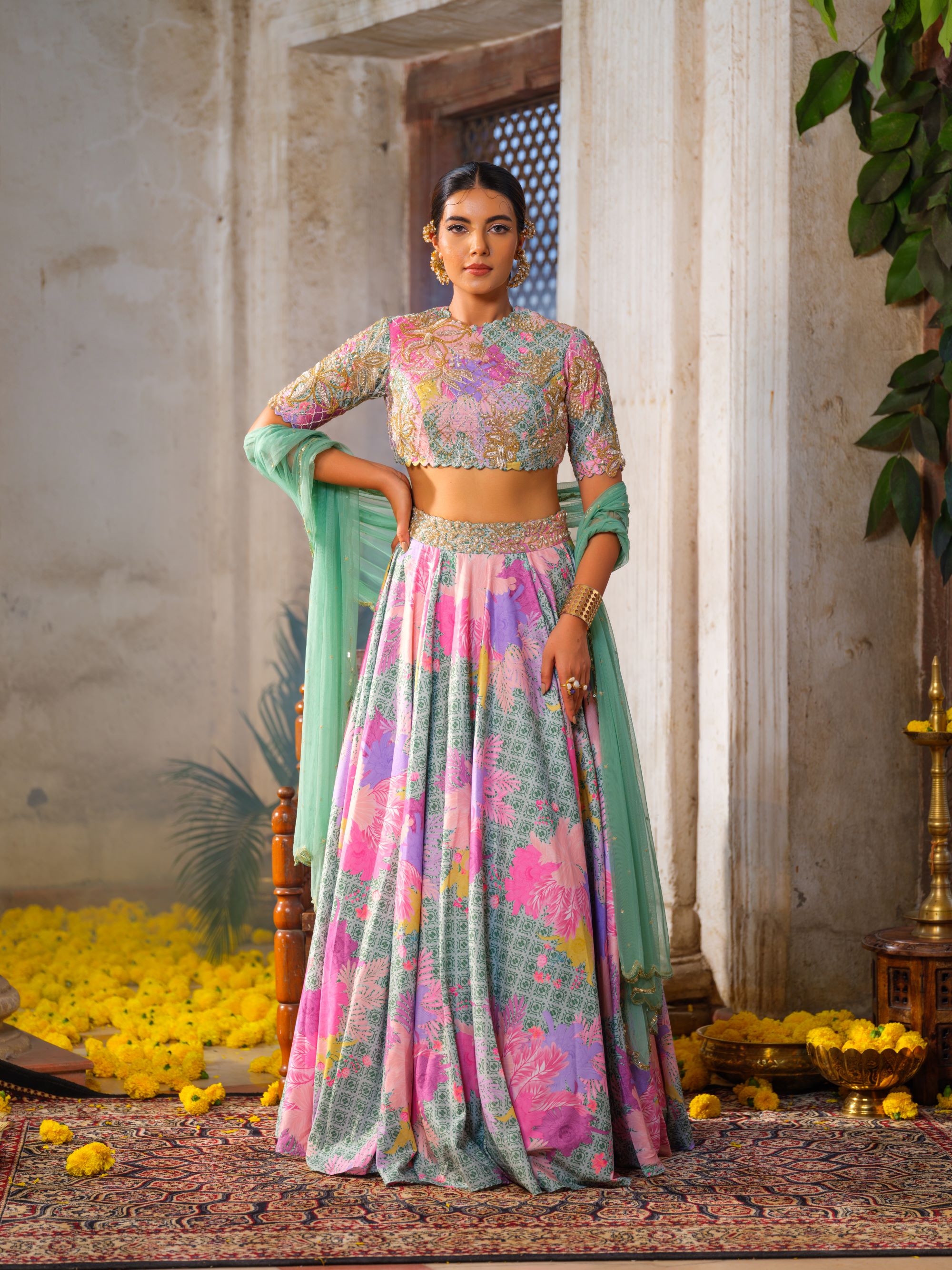 Mint Green Lehenga Set