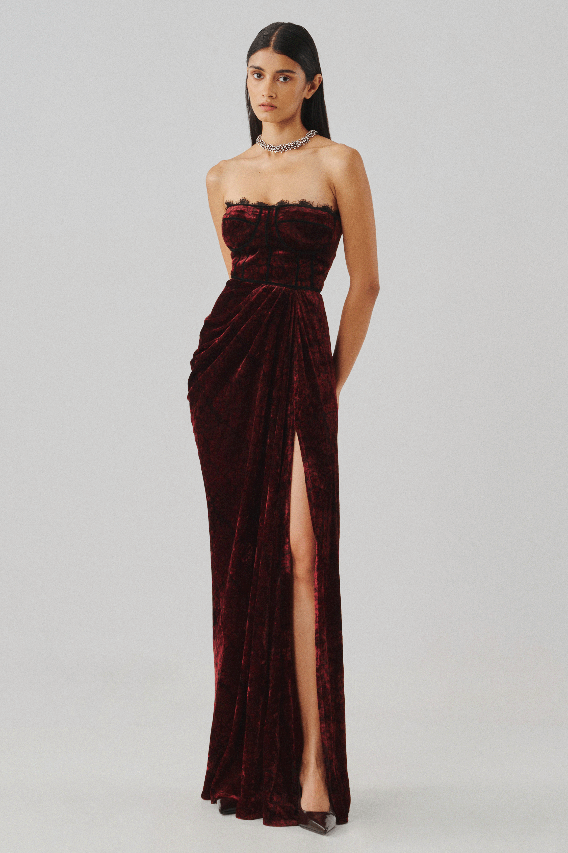 Charlotte Velvet Ajrakh Gown