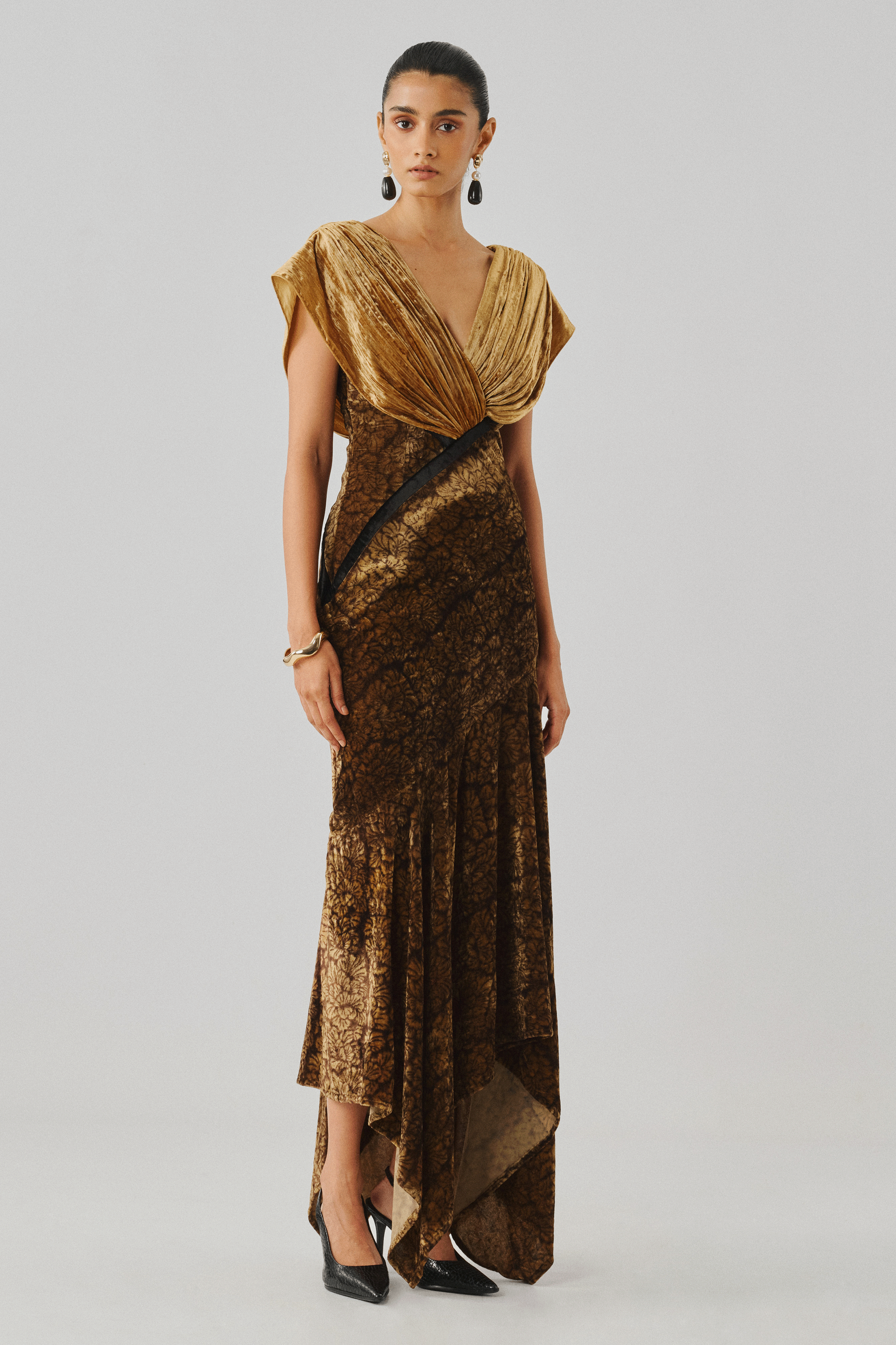 Zarina Velvet Ajrakh Gown