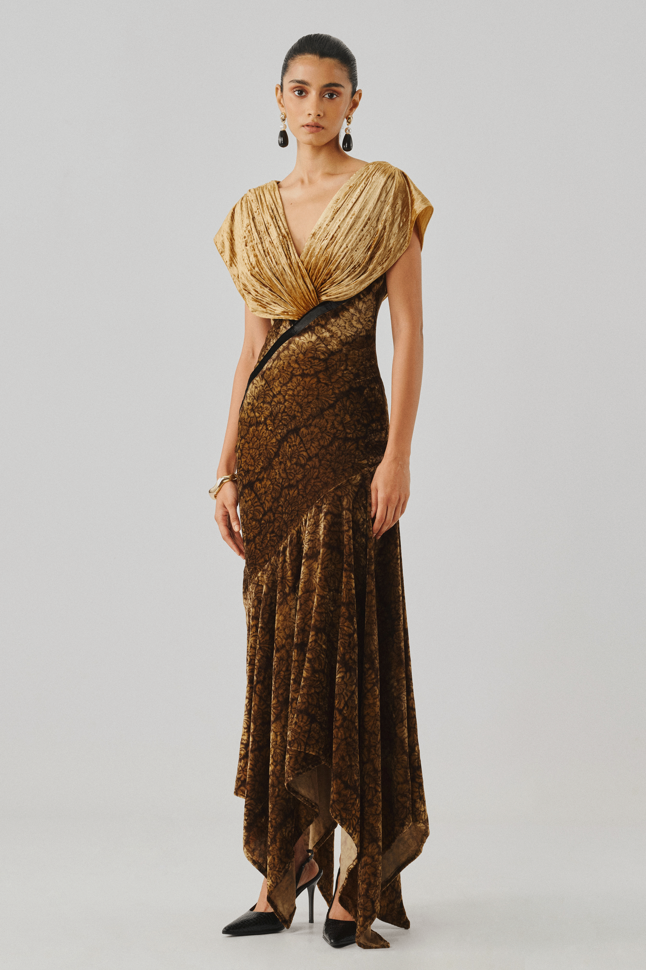 Zarina Velvet Ajrakh Gown