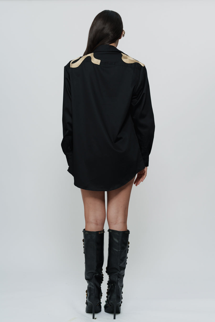 Shirt Dress With Highlighted Shoulder