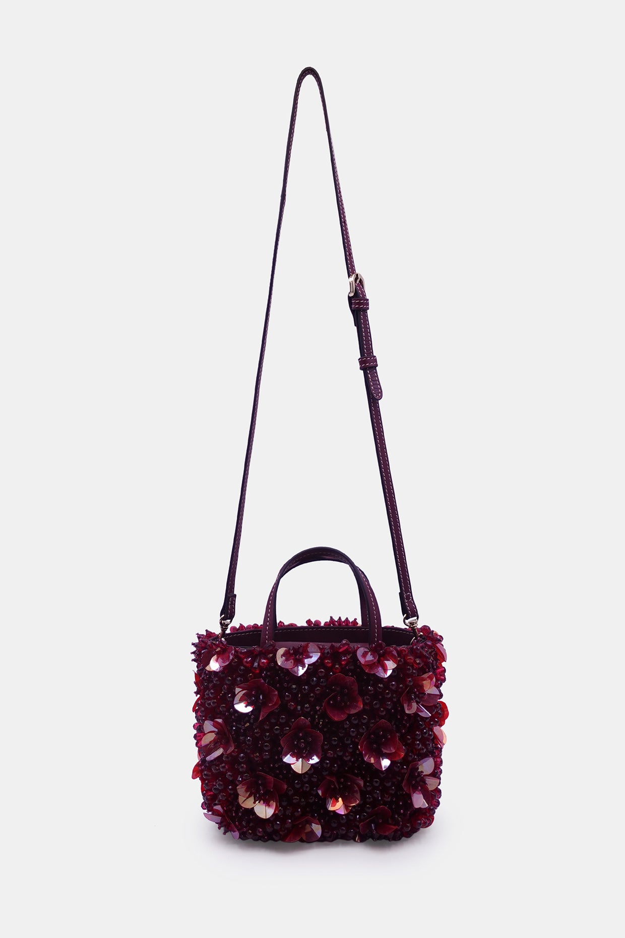 Burgundy Orchid Bucket Bag