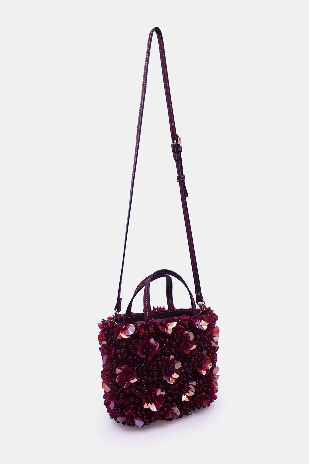 Burgundy Orchid Bucket Bag