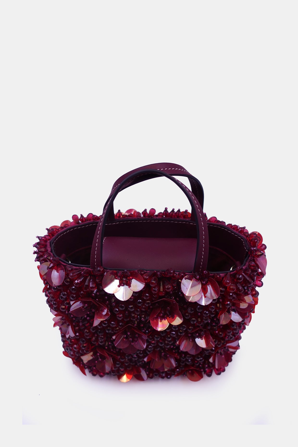 Burgundy Orchid Bucket Bag