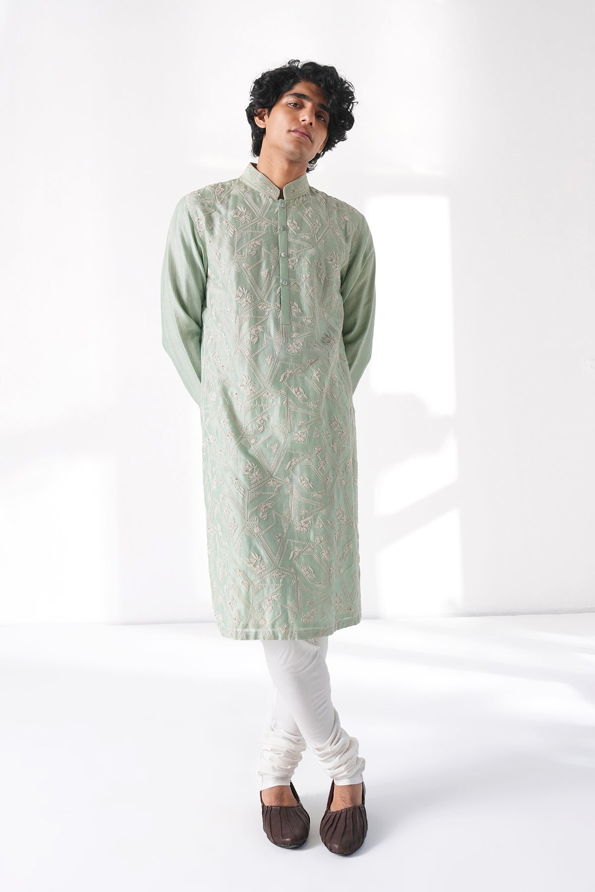 Abstract Embroidered  Kurta Set