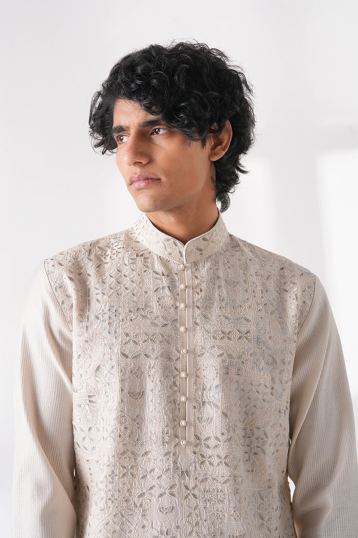 Geometric Embroidered Kurta Set