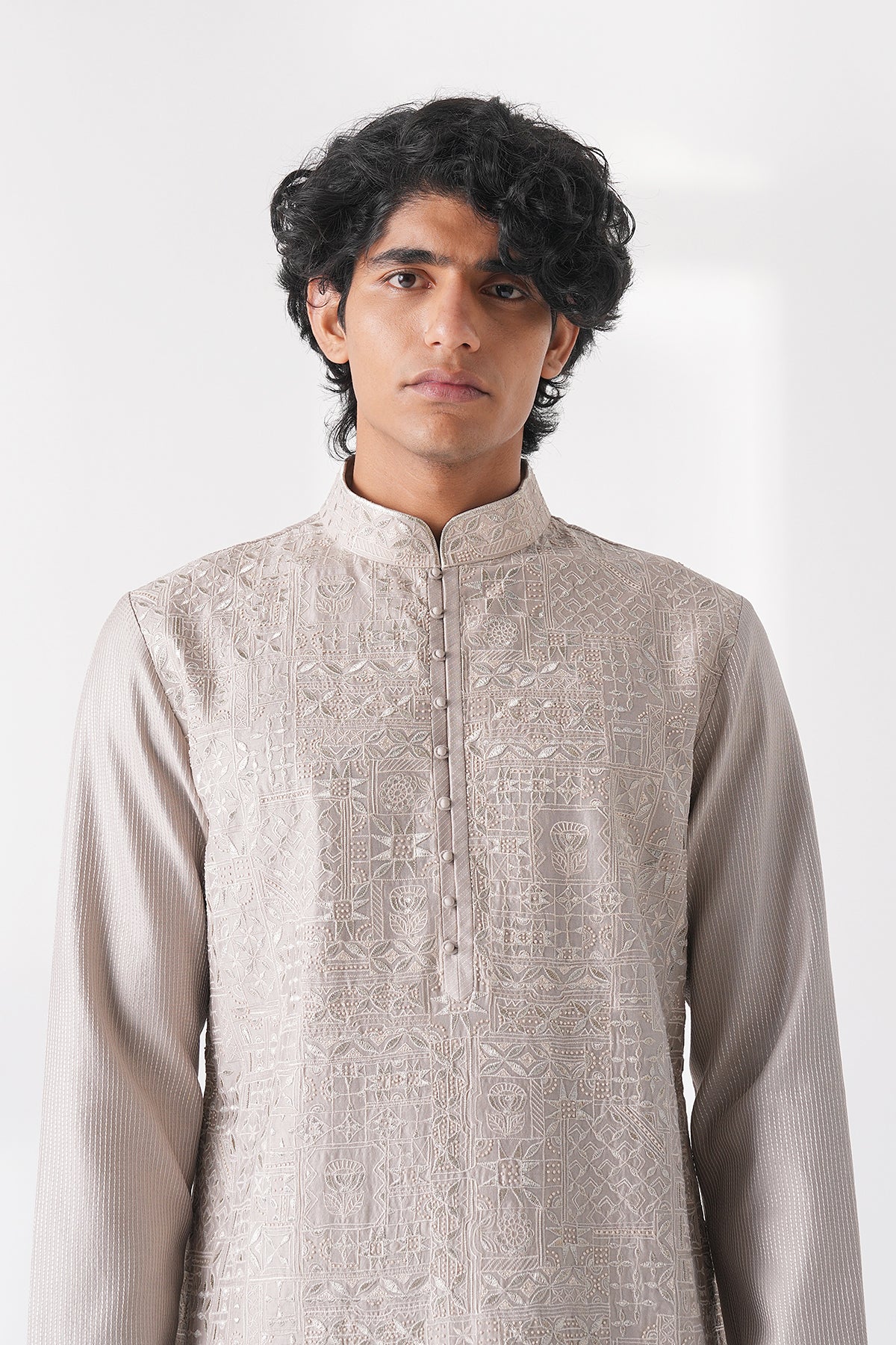 Geometric Embroidered Kurta Set