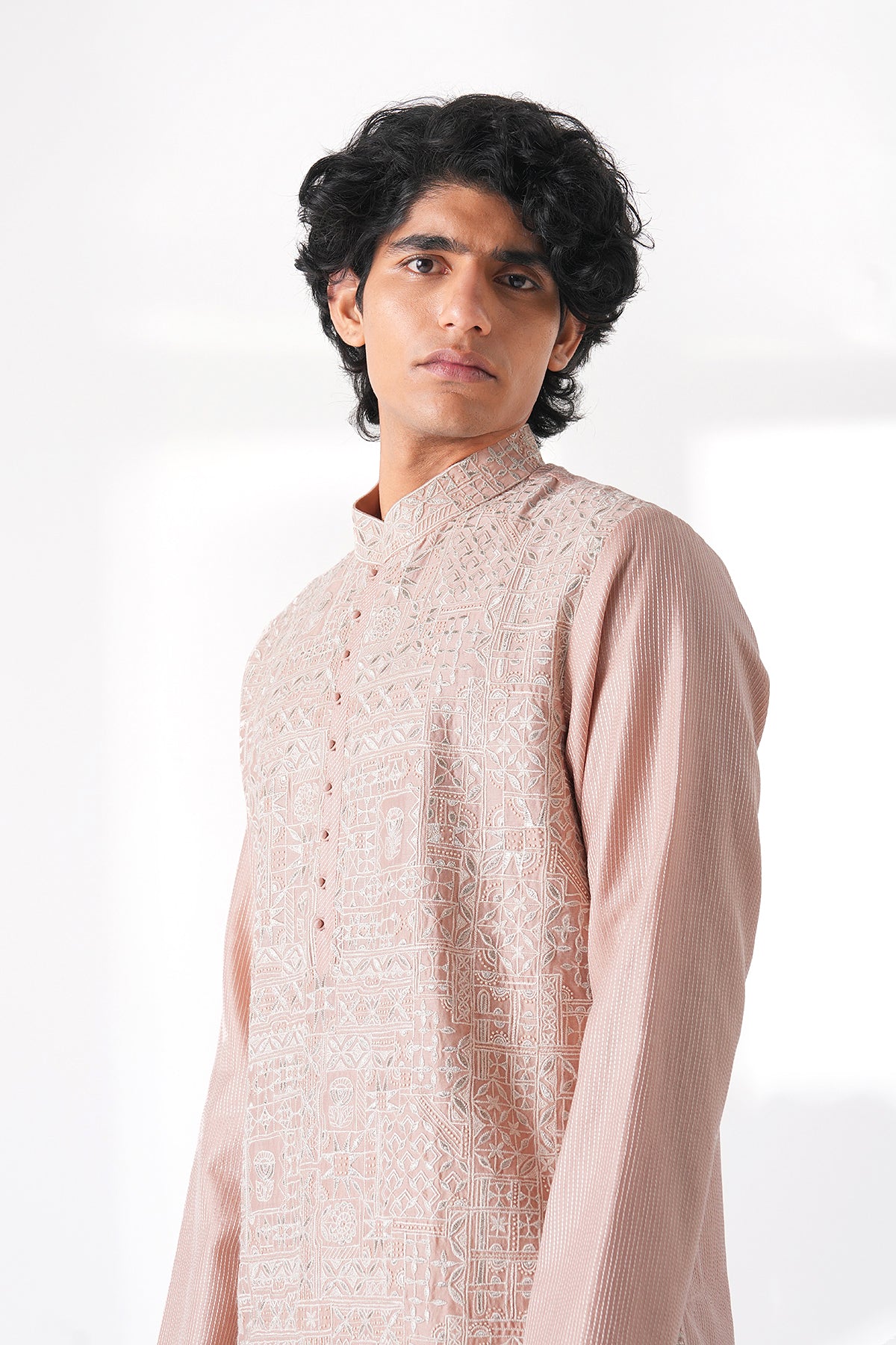 Geometric Embroidered Kurta Set