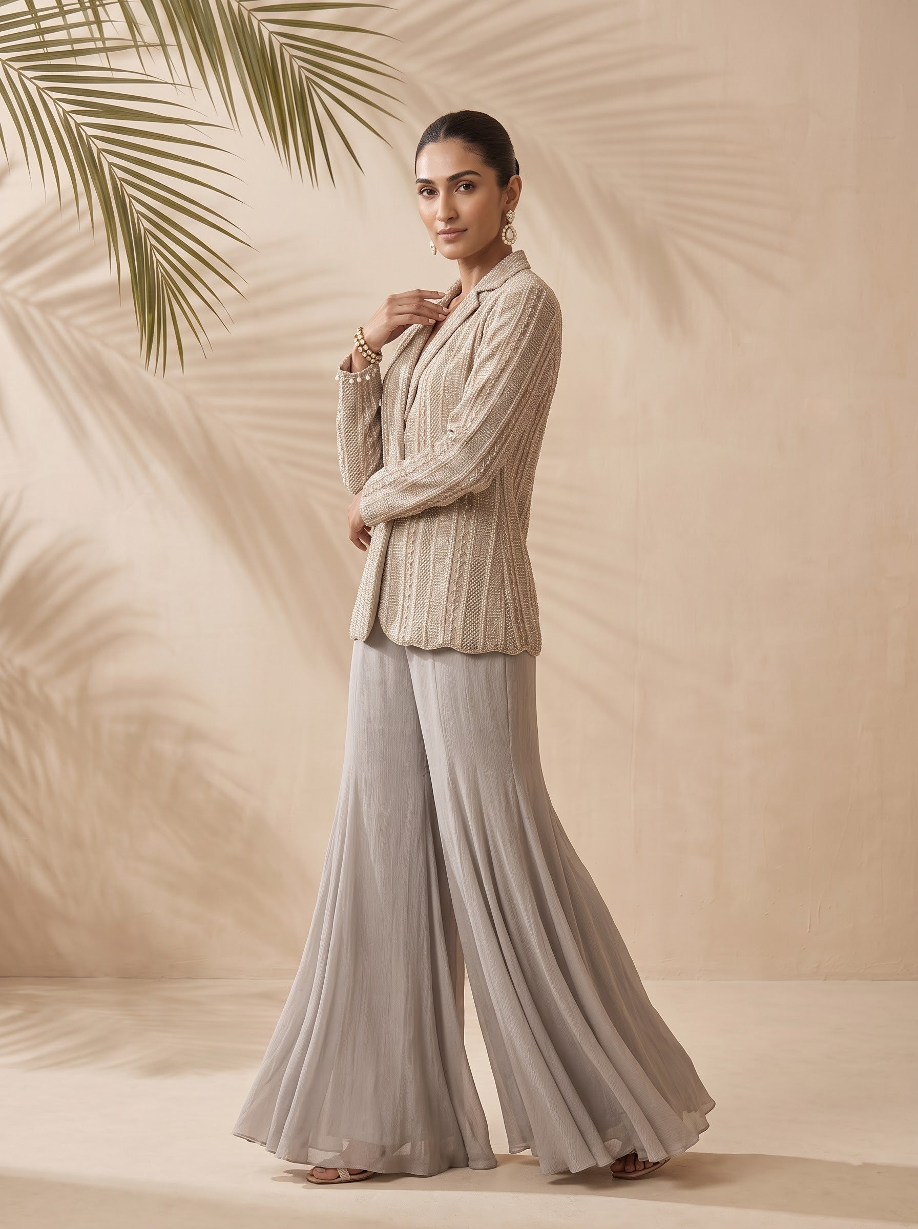 Devon - Hand Embroidered Jacket Set