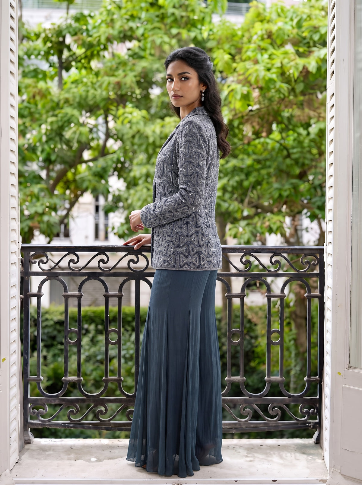 Astrid - Hand Embroidered Jacket With Japanese Bugle Beads