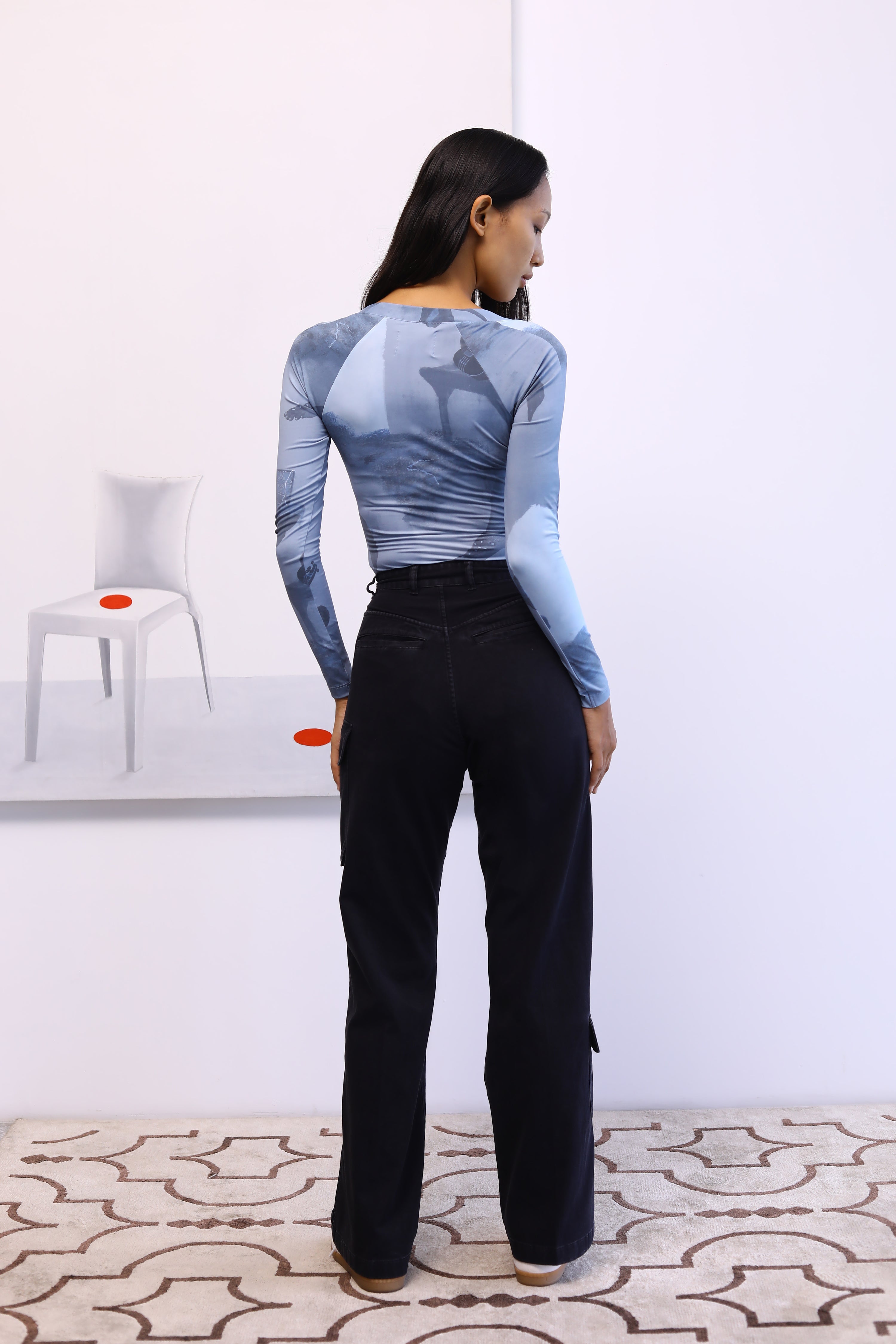 Monochrome Surrealist Bodysuit