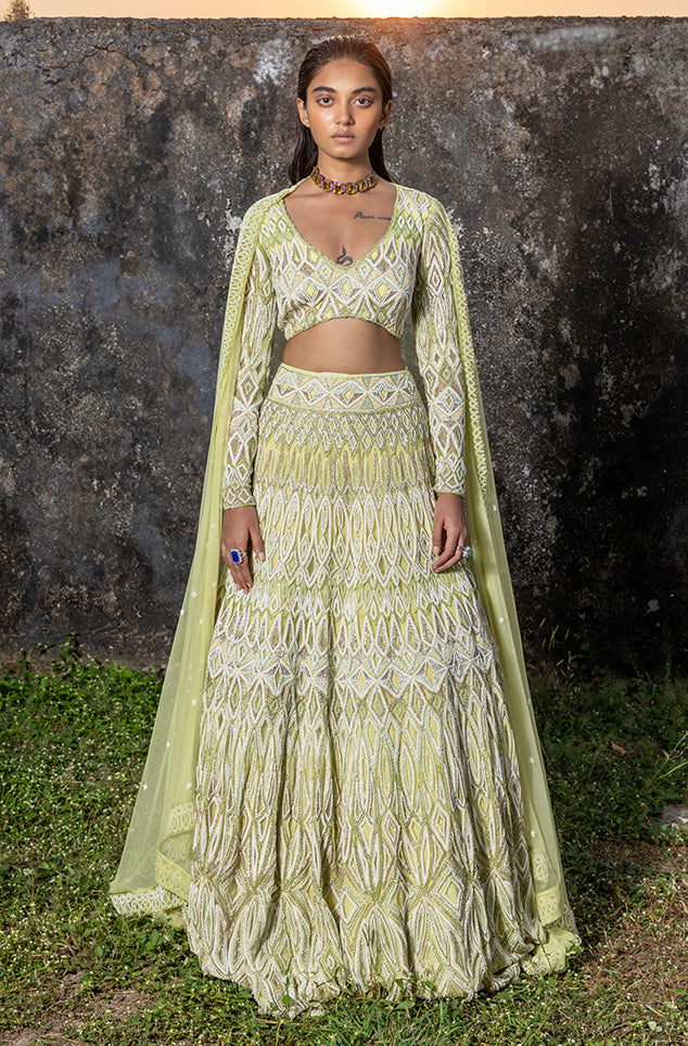 Green Varya Lehenga Set