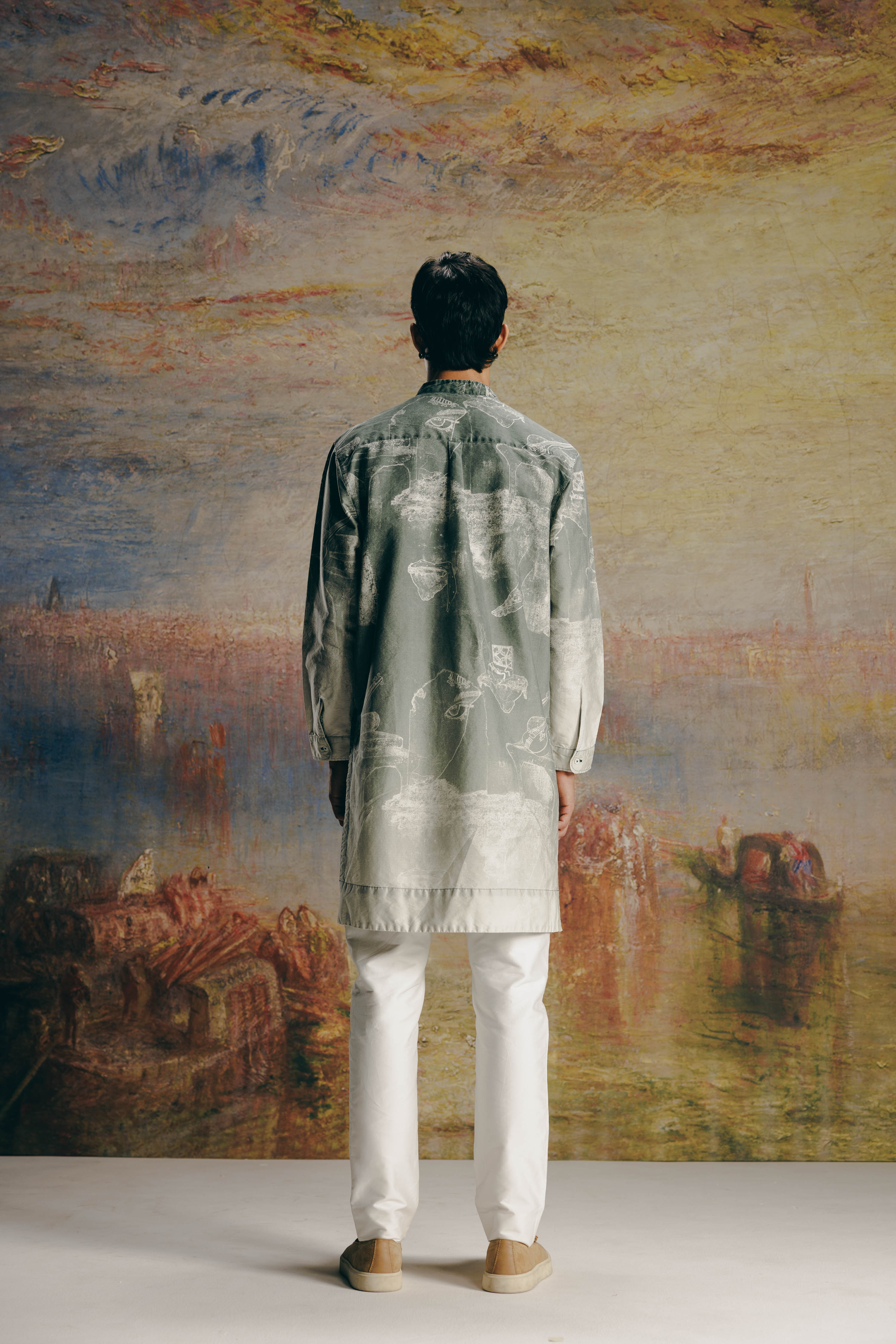 Ombre Surrealist Outline Kurta Set