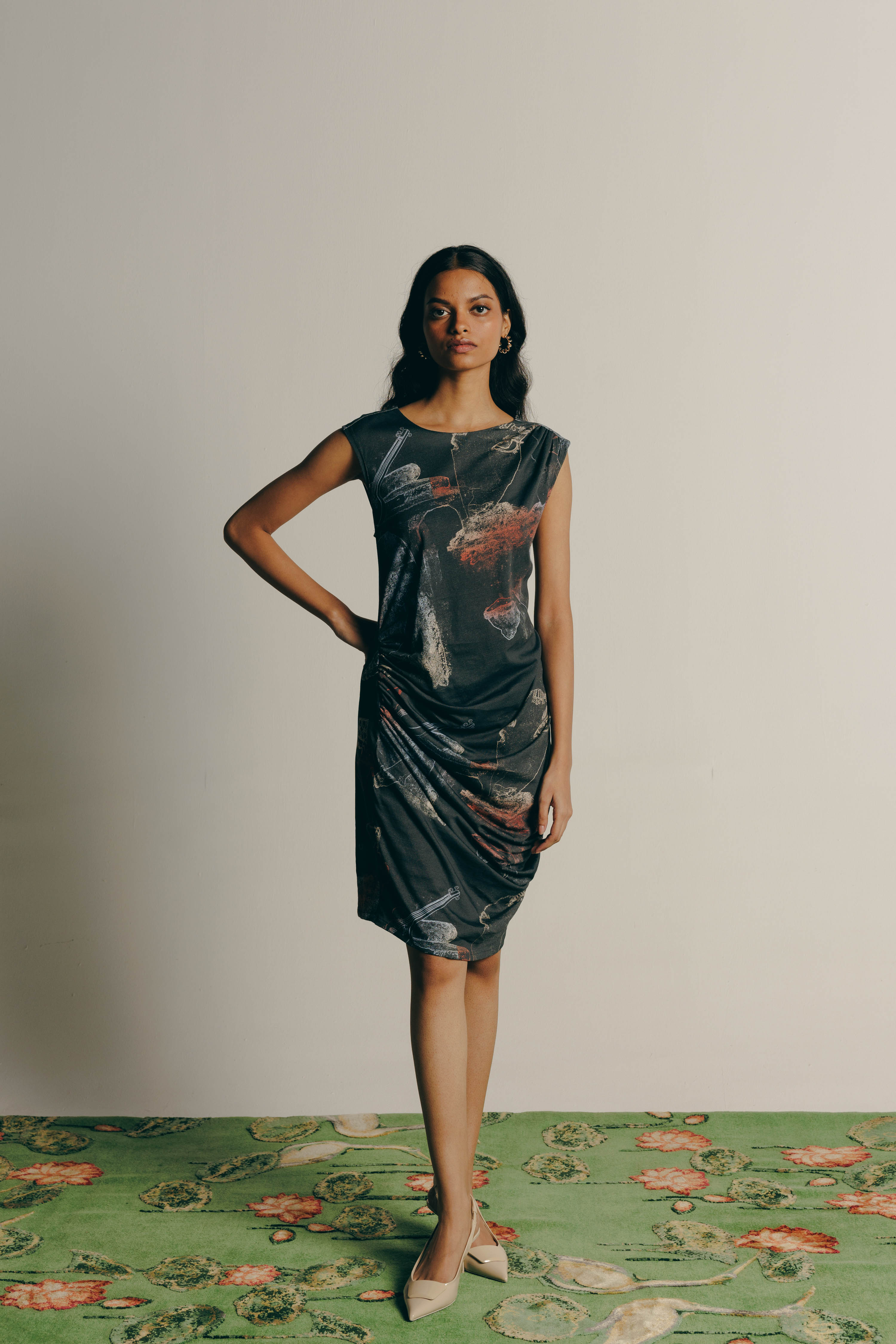 Surrealist Outline Jersey Dress